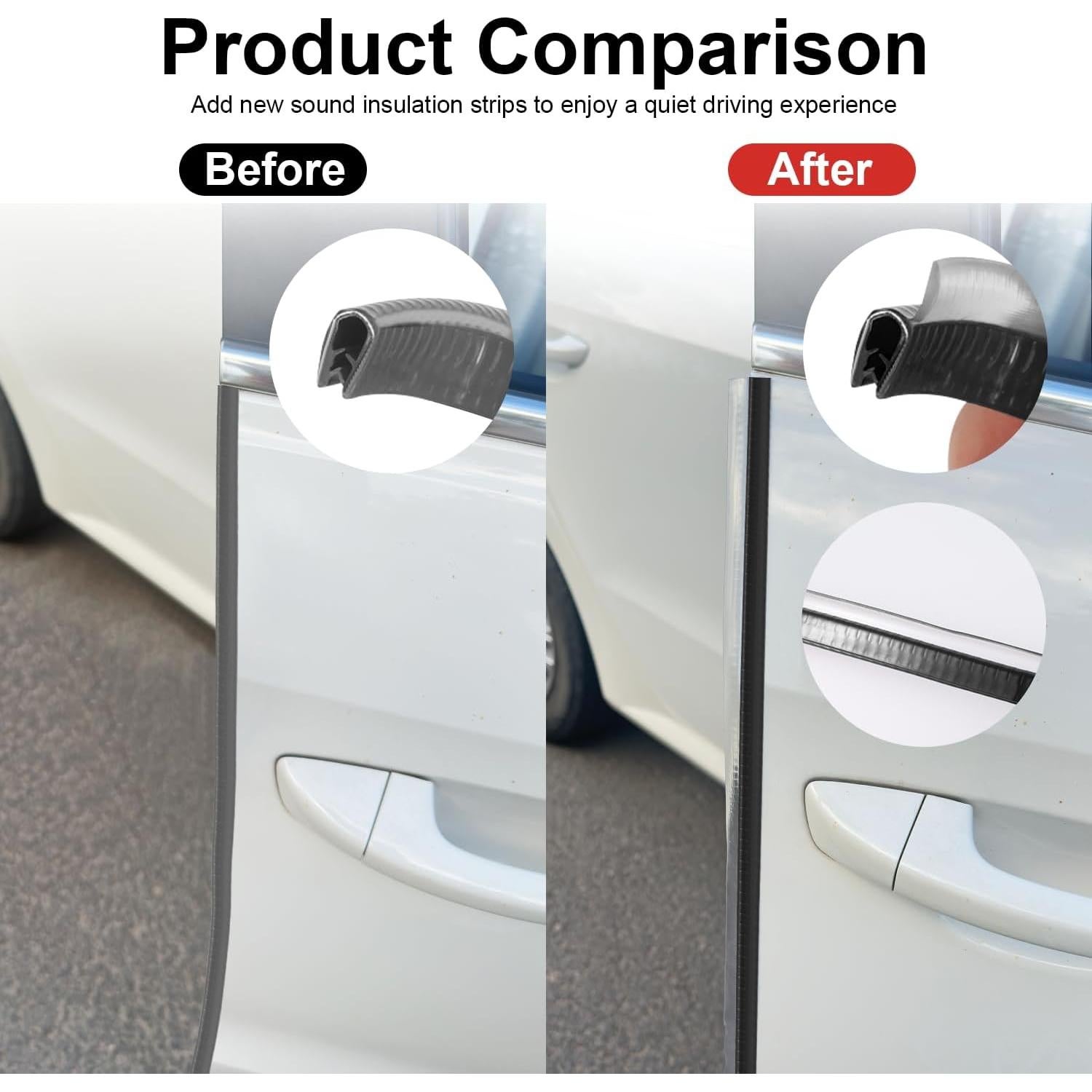 Protector de Bisel de Puerta SINGARO 10M Aislante de Sonido Negro