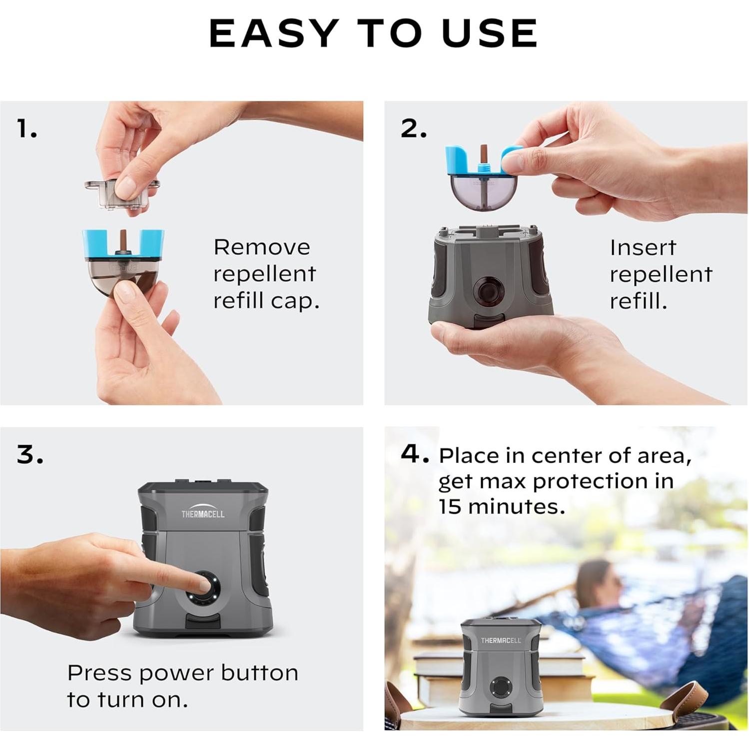 Repelente de Mosquitos Recargable Thermacell EX90 - 9 Horas