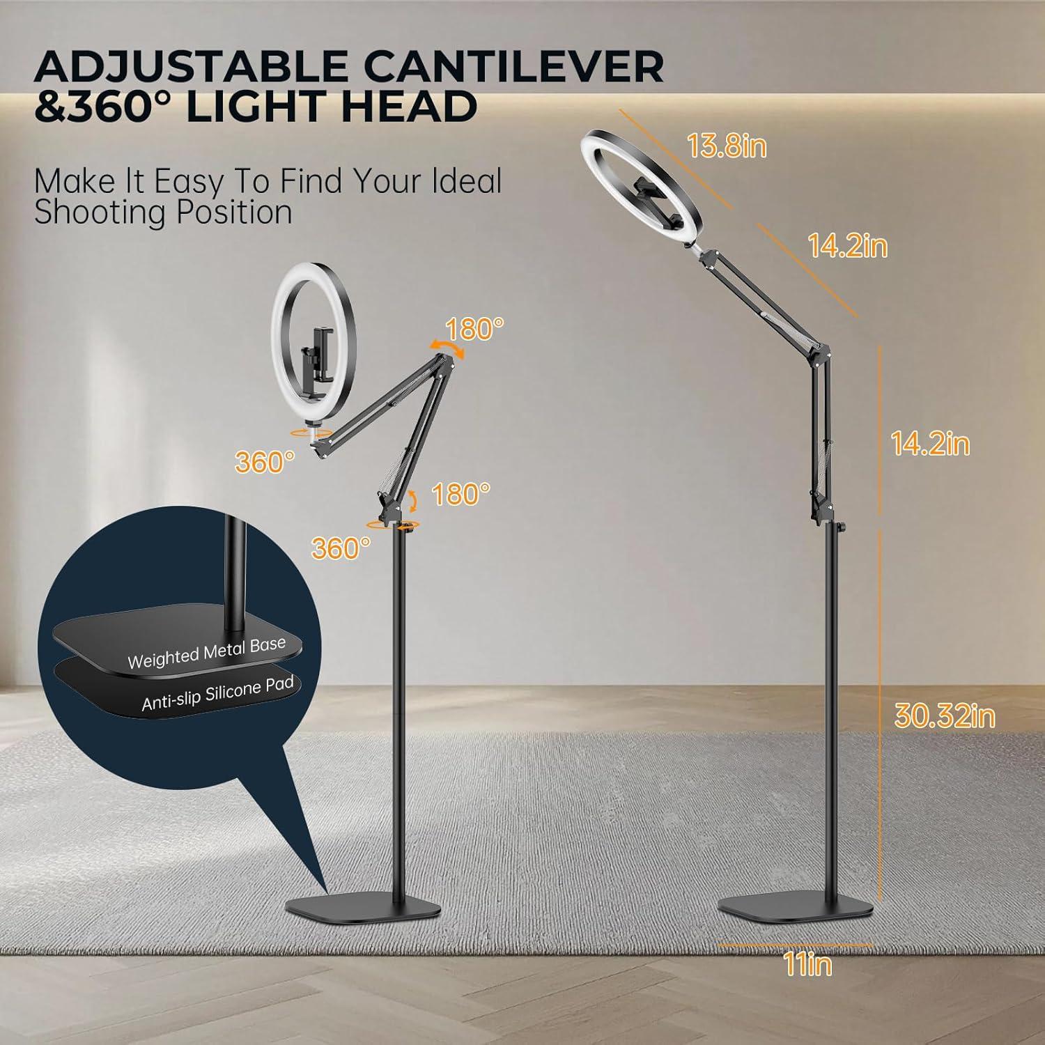 Soporte de Teléfono de Techo Bialeire 25.4 cm con Luz de Anillo