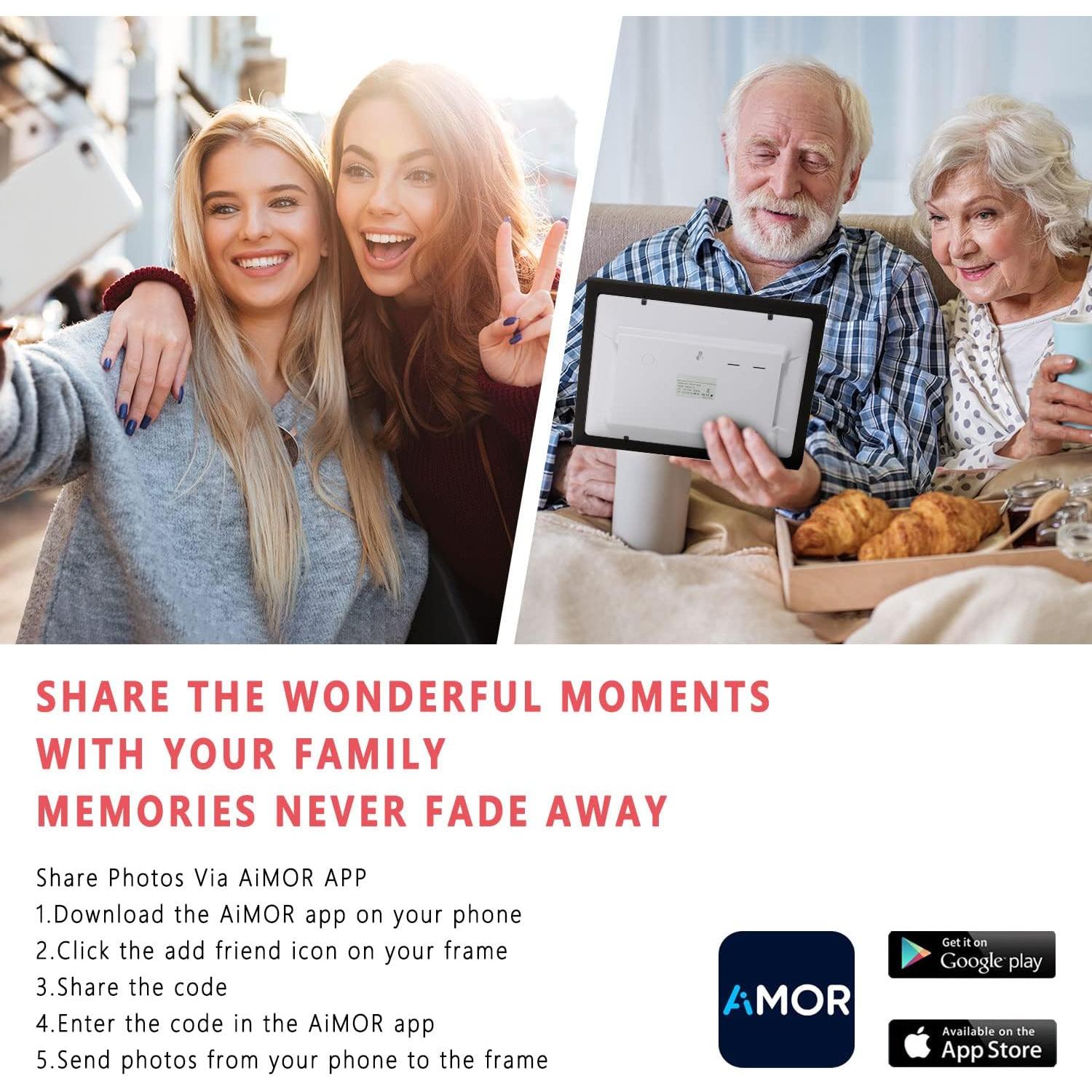 Marco de Fotos Digital AEEZO 10.1" WiFi 1280x800 Pantalla Táctil