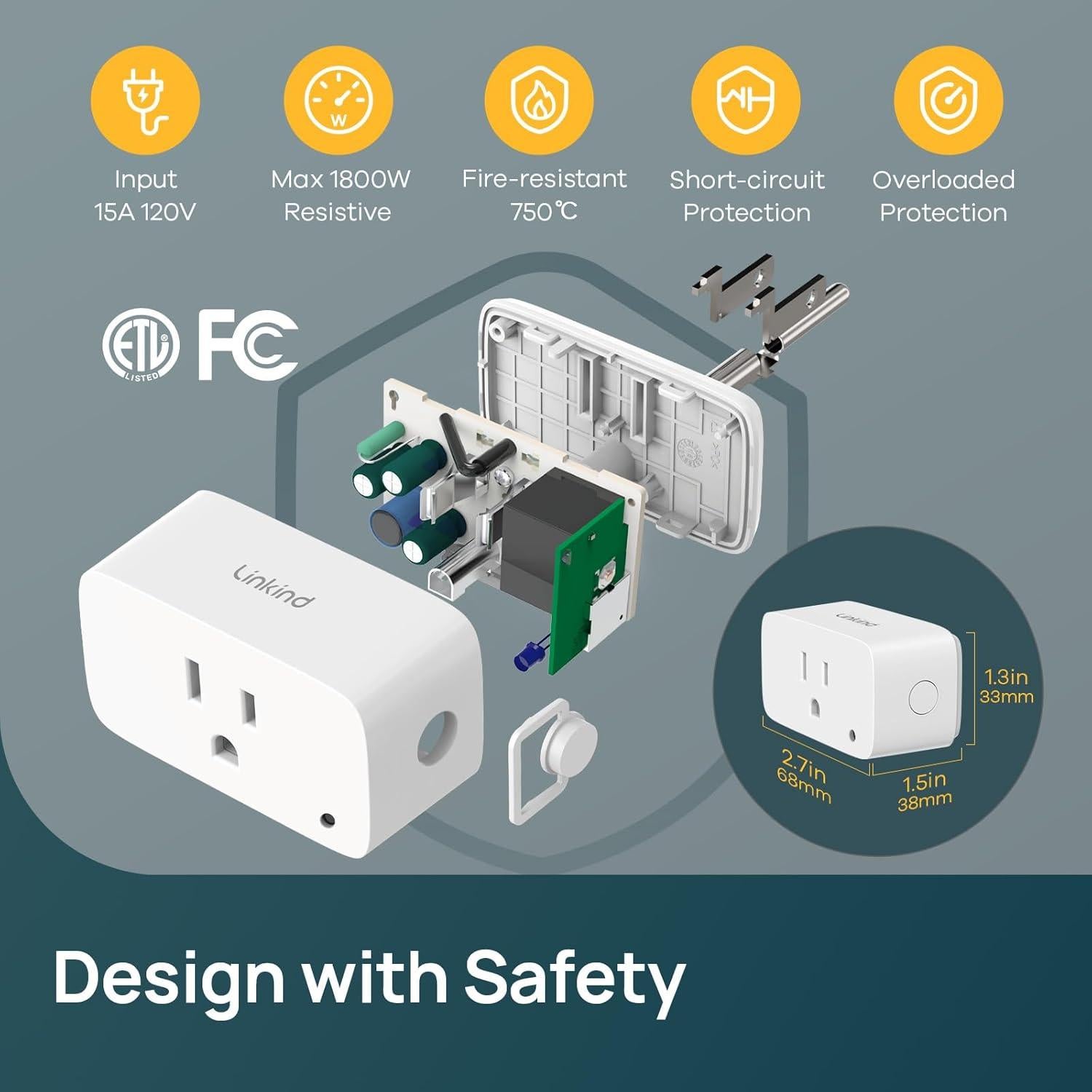 Enchufe Inteligente Linkind con Luz Nocturna 15A 1800W