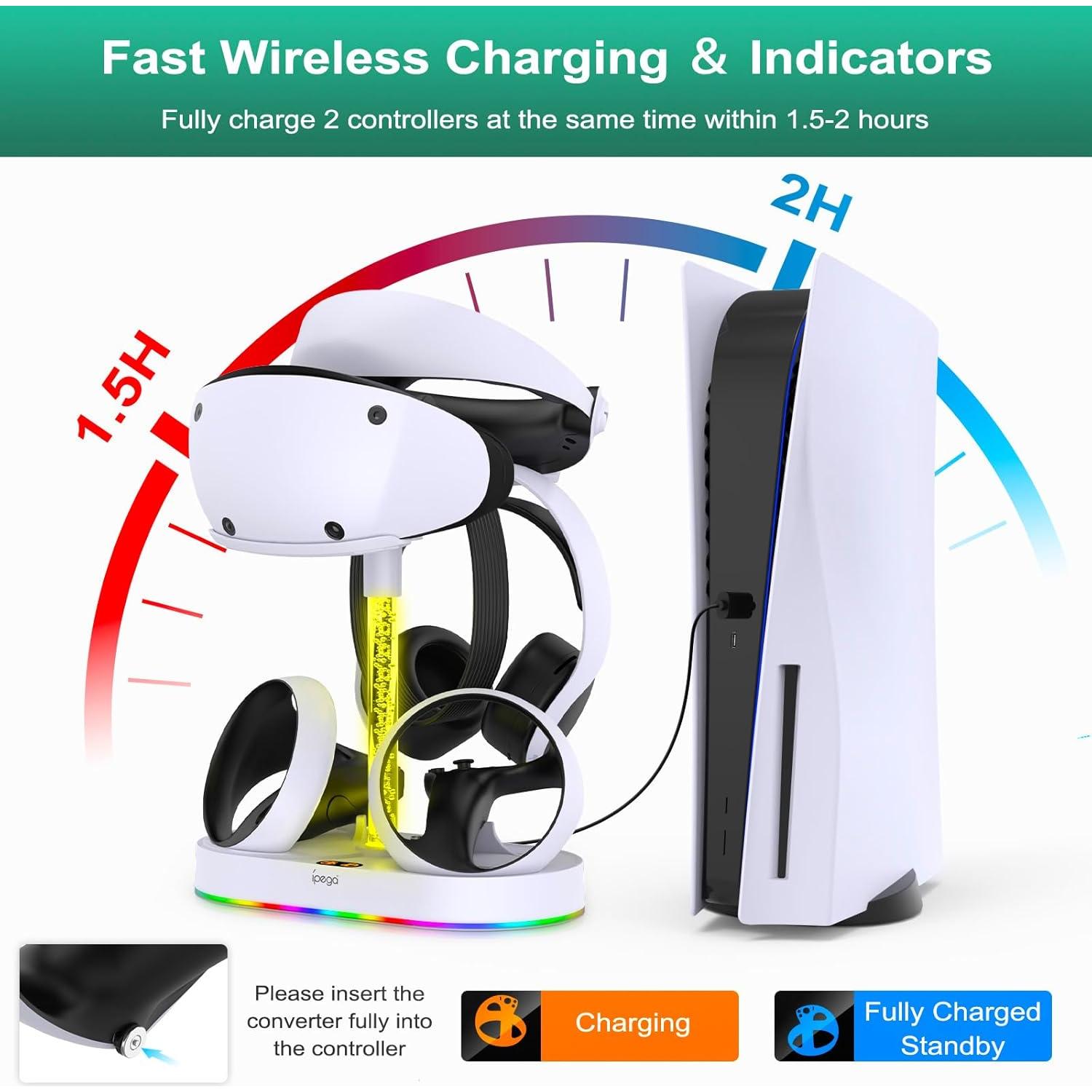 Soporte de Carga Vertical FastSnail para PS VR2 con RGB