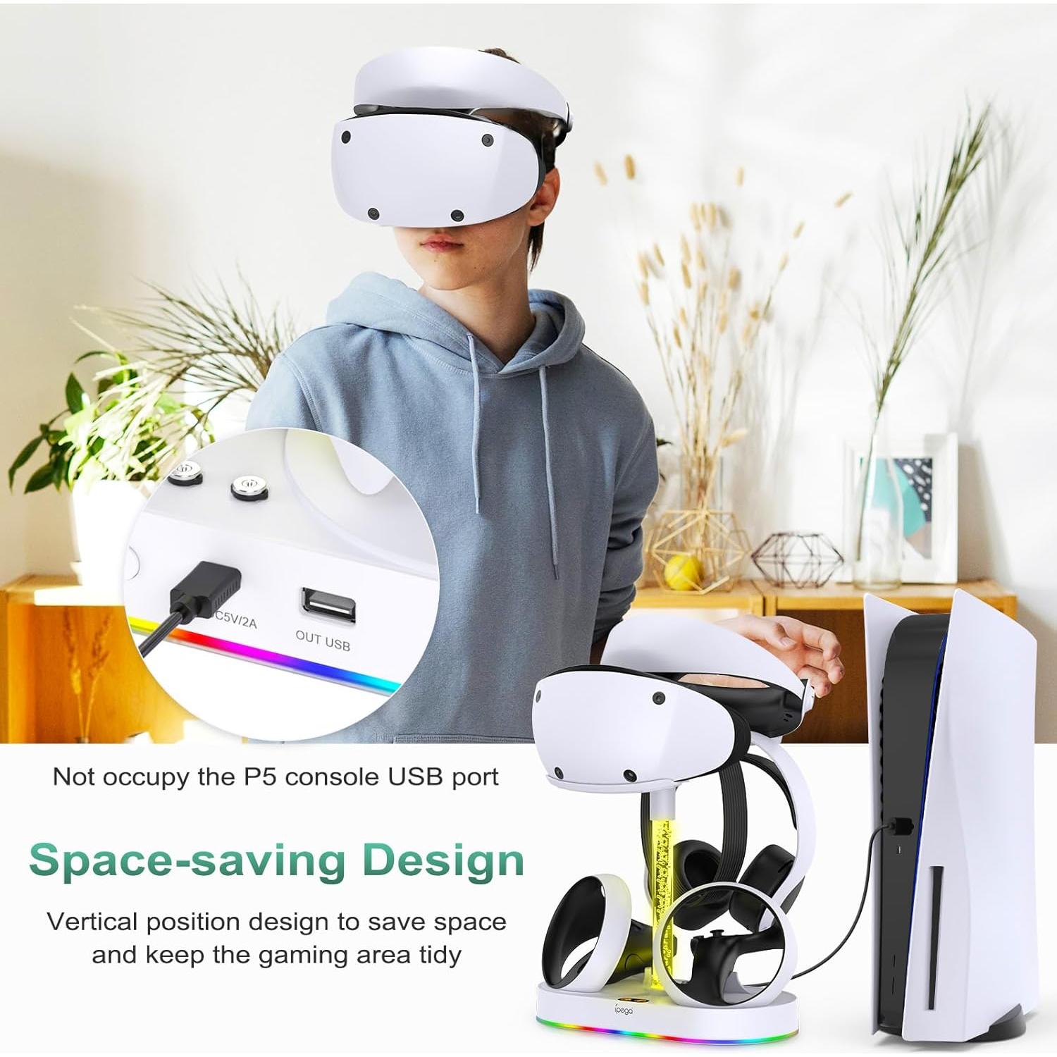 Soporte de Carga Vertical FastSnail para PS VR2 con RGB