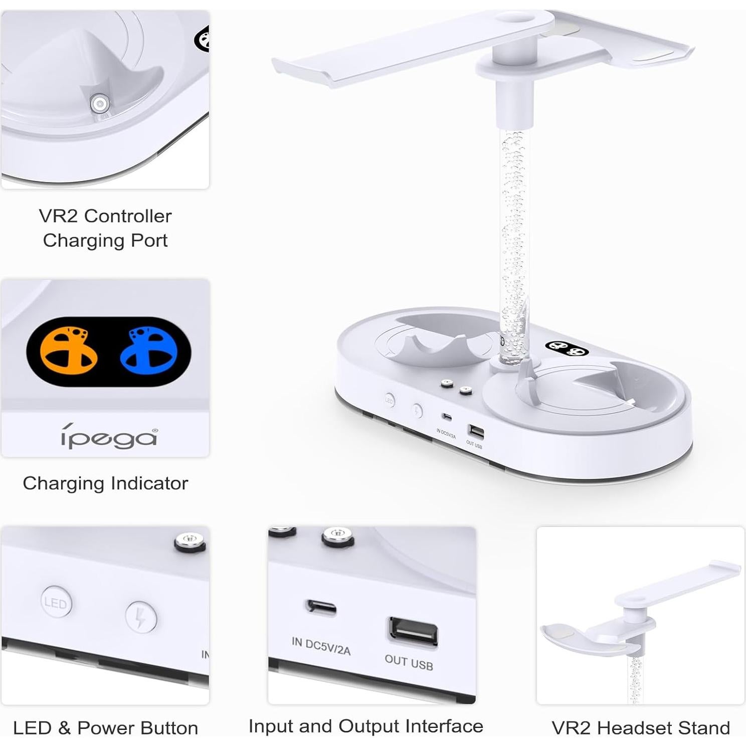 Soporte de Carga Vertical FastSnail para PS VR2 con RGB