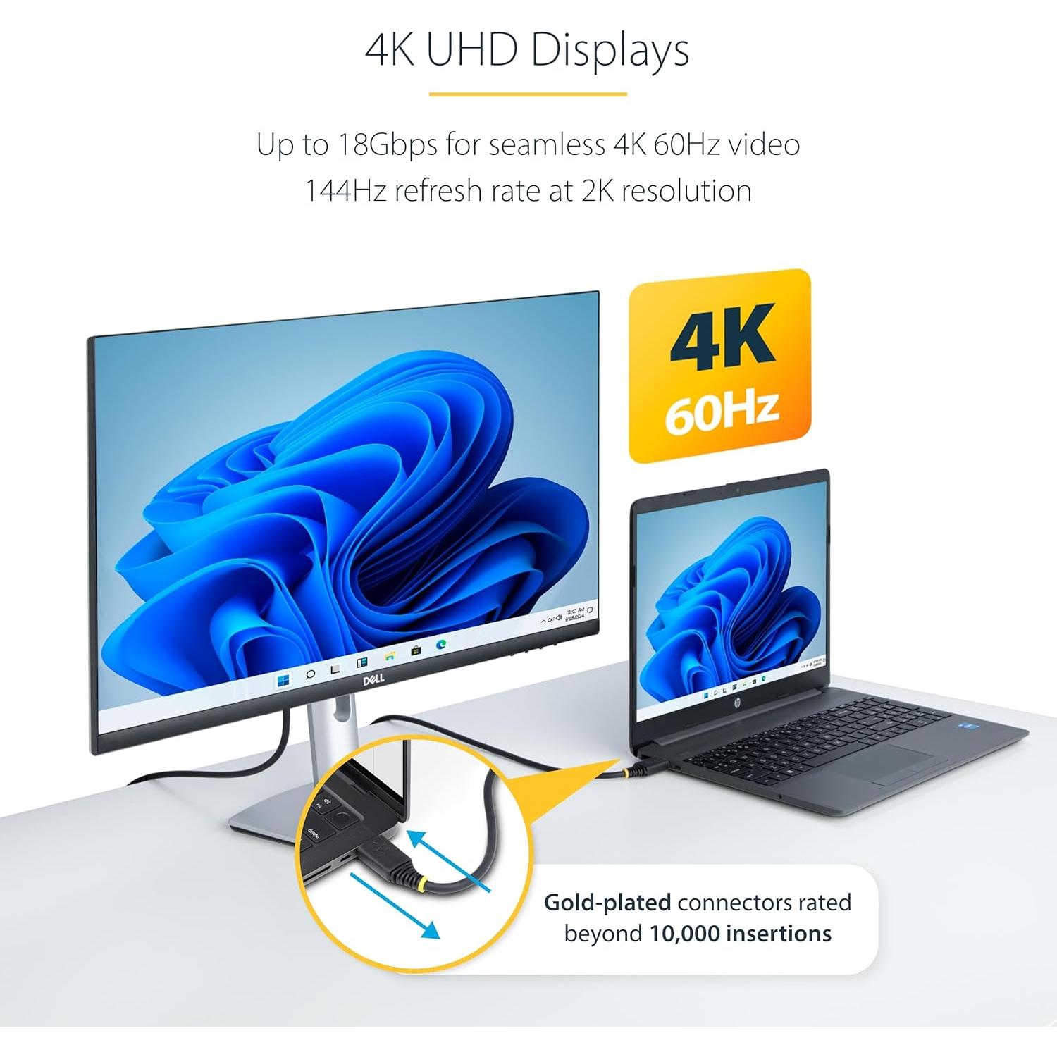 Cable HDMI 2.0 StarTech 0.3m 4K 60Hz Alta Velocidad