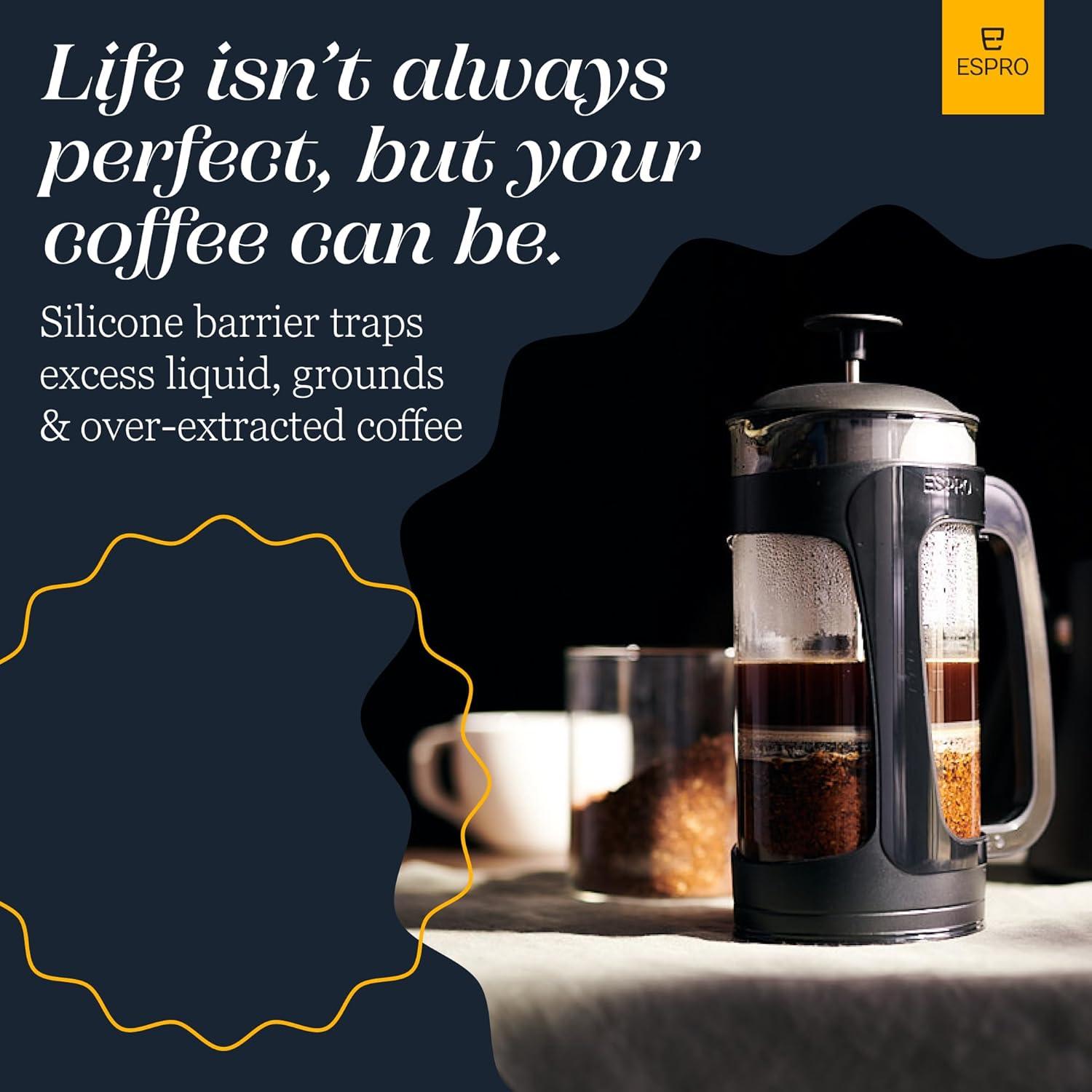 Cafetera Prensa Francesa ESPRO P3 532 ml Filtro Doble Sin Sedimentos