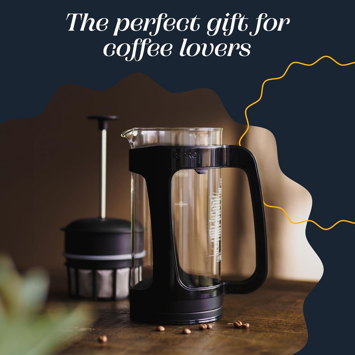 Cafetera Prensa Francesa ESPRO P3 532 ml Filtro Doble Sin Sedimentos