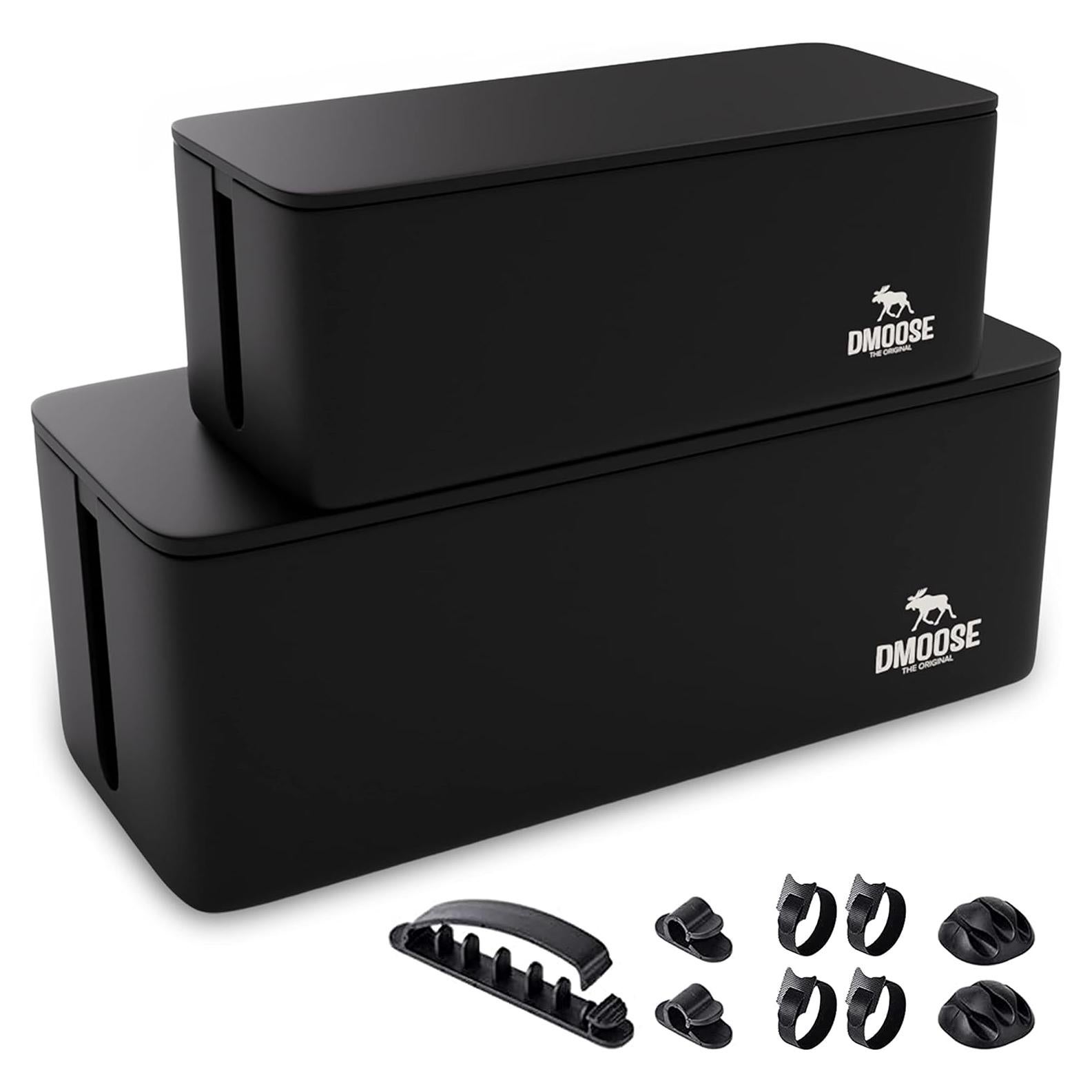 Caja Organizadora de Cables DMoose - 2 Piezas Negro