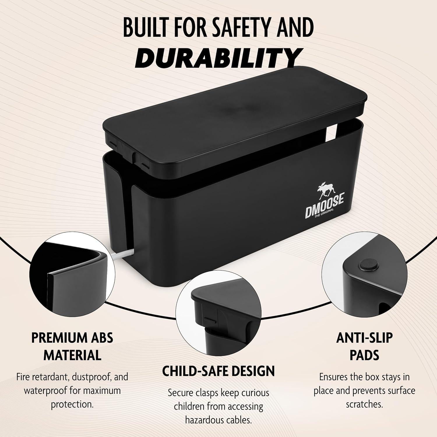 Caja Organizadora de Cables DMoose - 2 Piezas Negro
