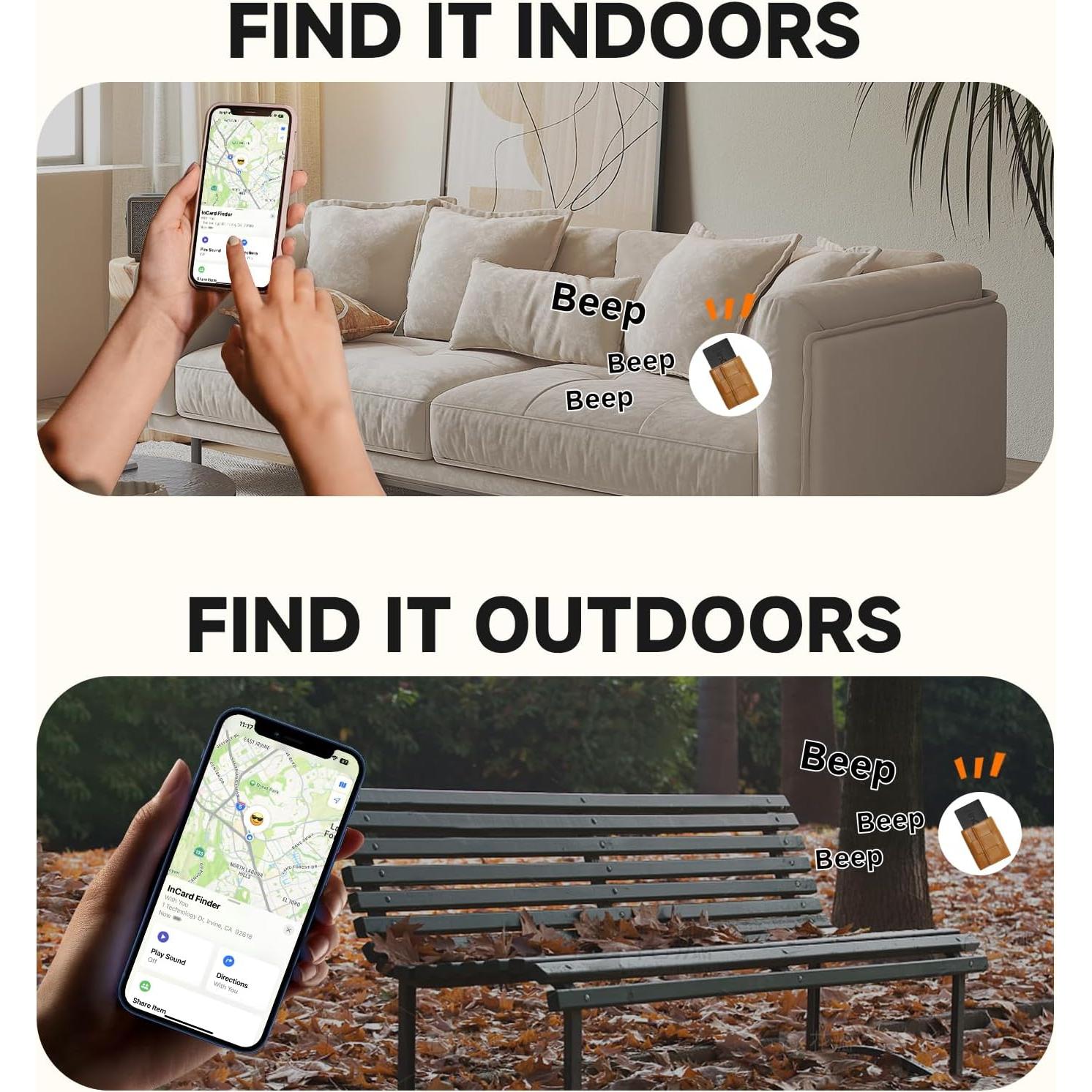 Rastreador de Cartera InCard Finder Negro - Compatible con Apple y Google