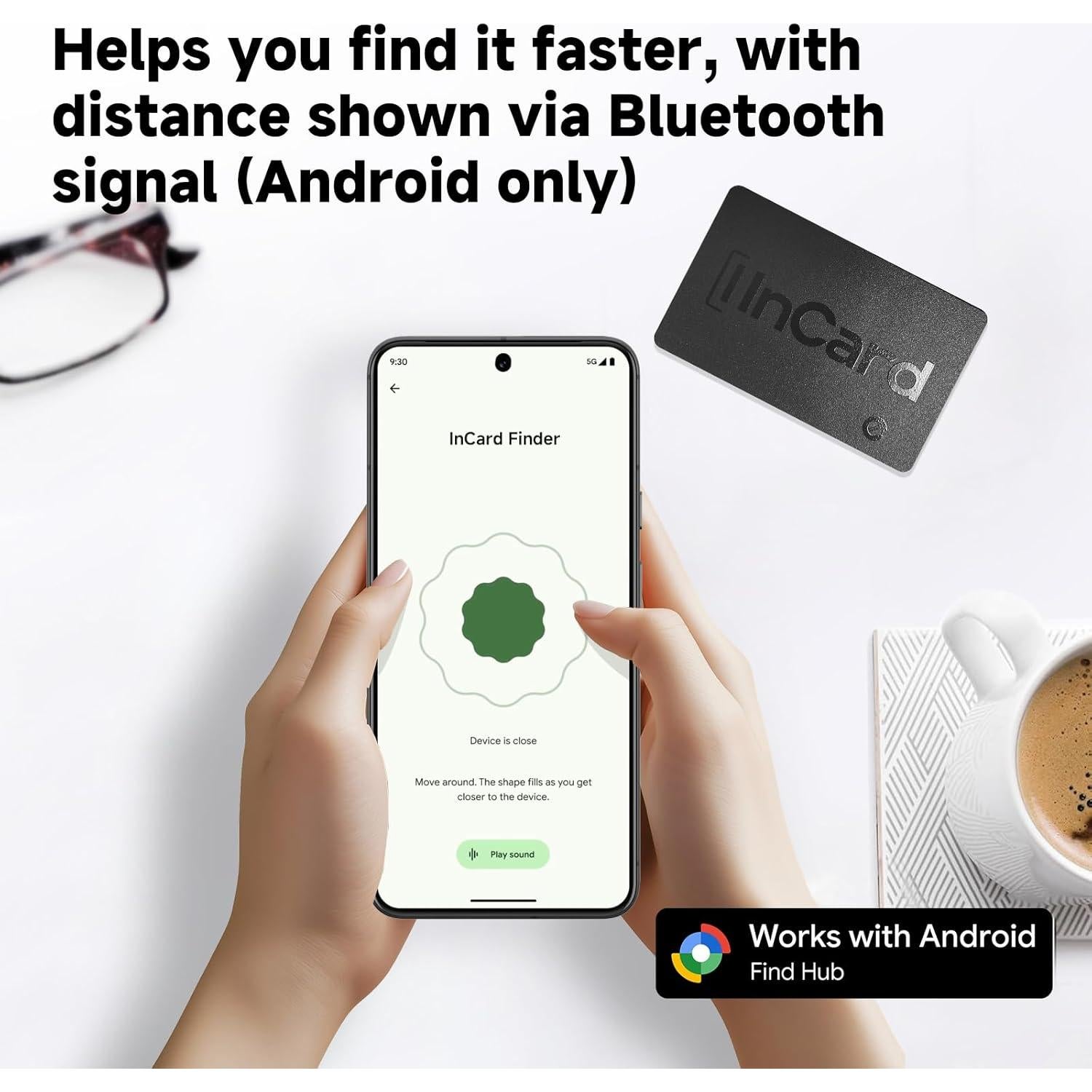 Rastreador de Cartera InCard Finder Negro - Compatible con Apple y Google