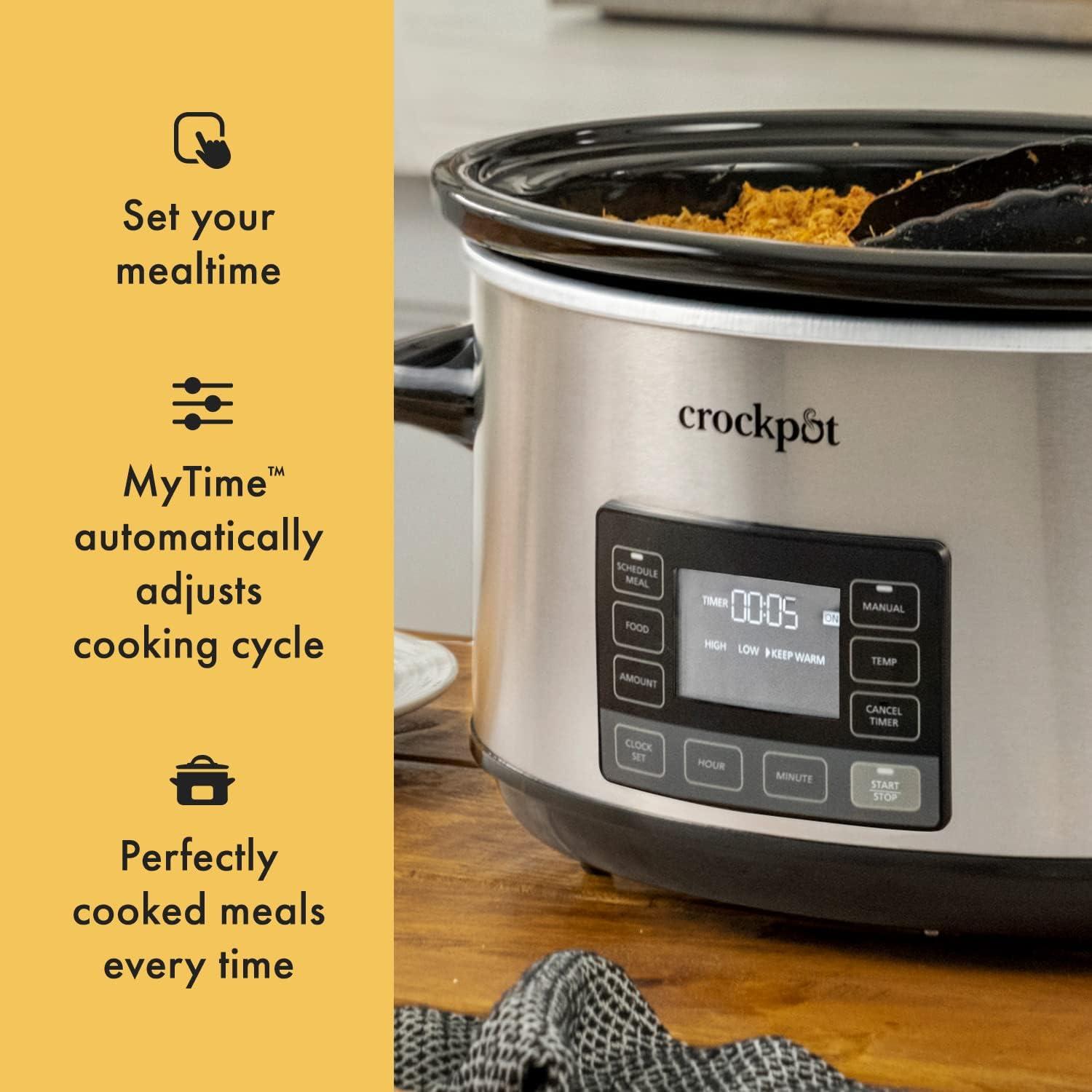 Olla de Cocción Lenta Crock-Pot 7 Cuartos Acero Inoxidable
