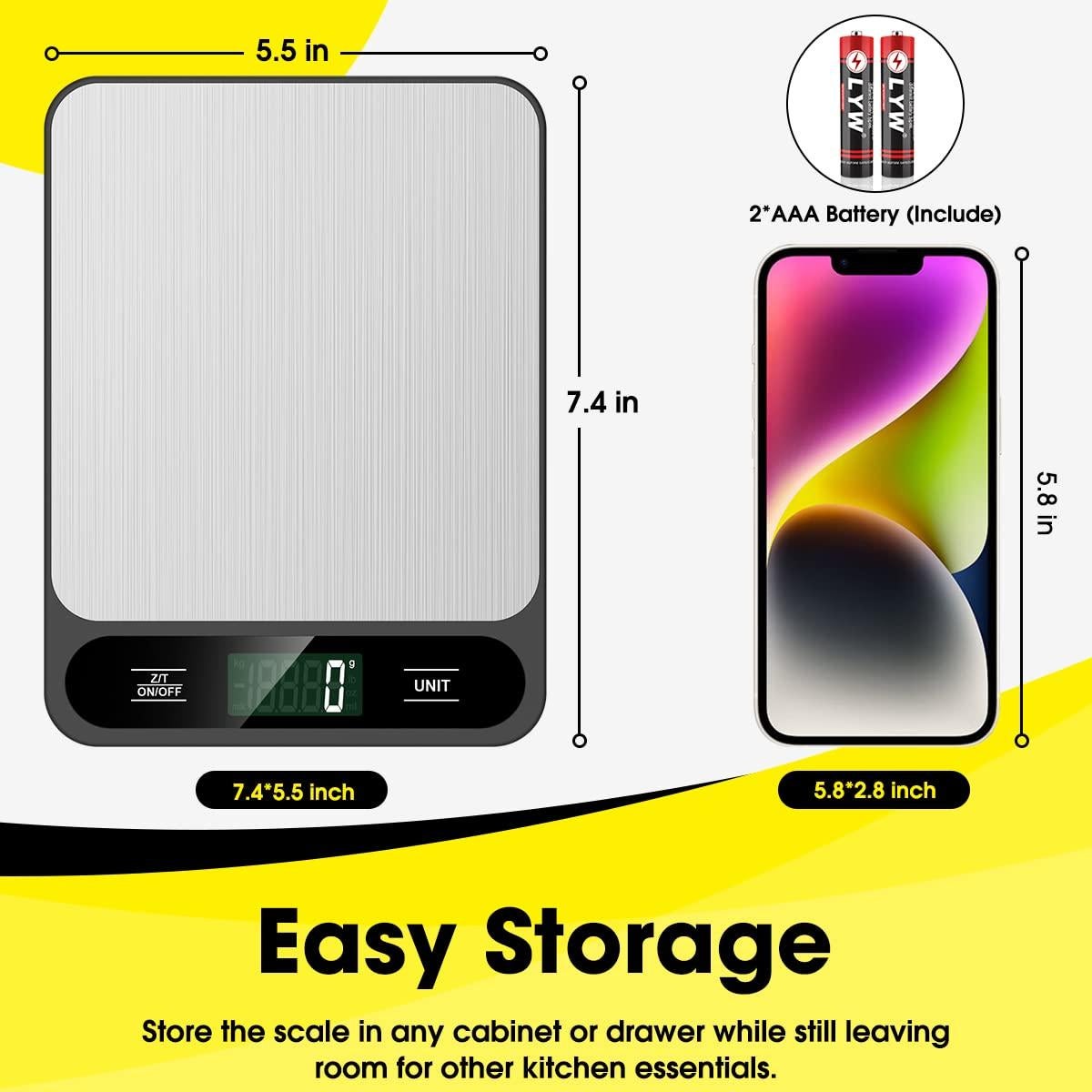 Balanza de Cocina Digital Mik-Nana 10kg Acero Inoxidable LCD