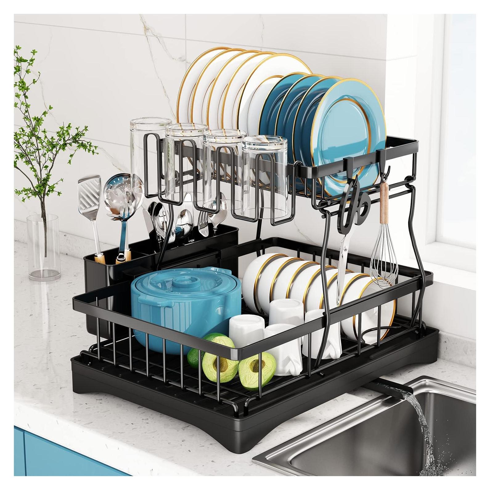 Escurridor de Platos Doitsf de 2 Niveles Acero Inoxidable