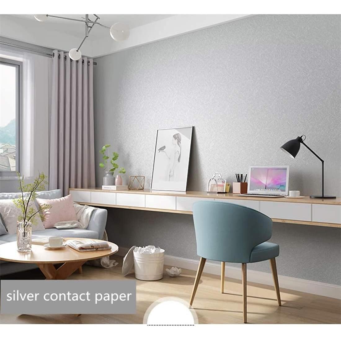 Papel Tapiz Autoadhesivo Abyssaly Gris Plateado 30x200 cm