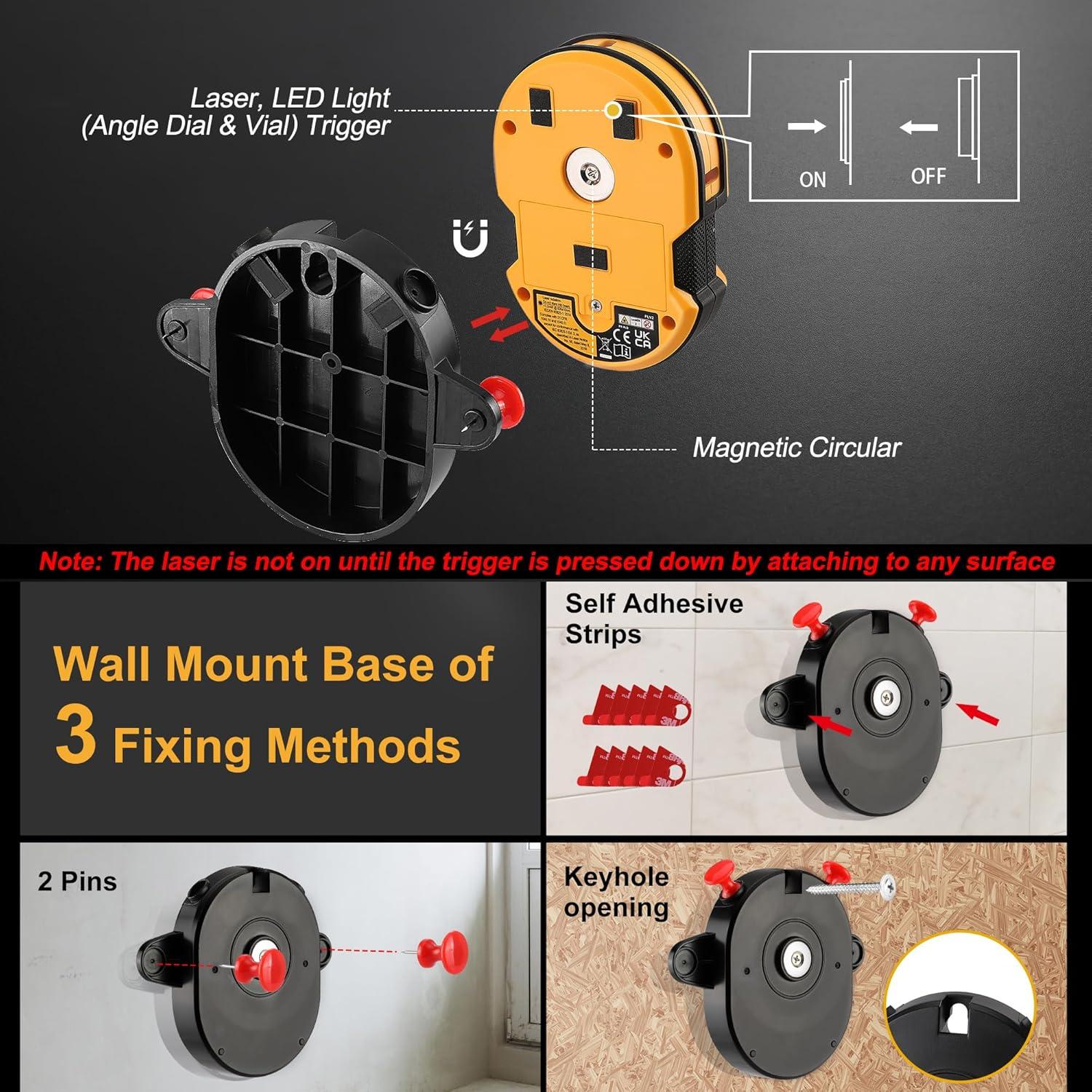 Nivel Láser PREXISO 9.14m con Luz LED y Burbuja