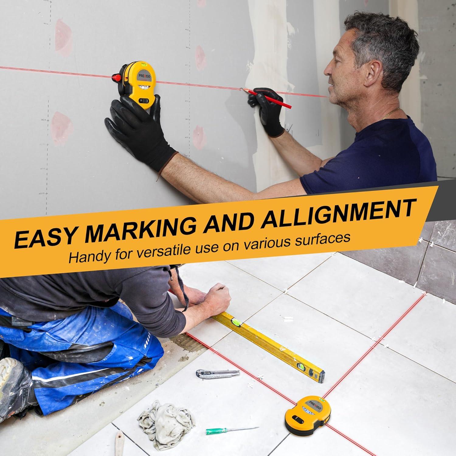 Nivel Láser PREXISO 9.14m con Luz LED y Burbuja