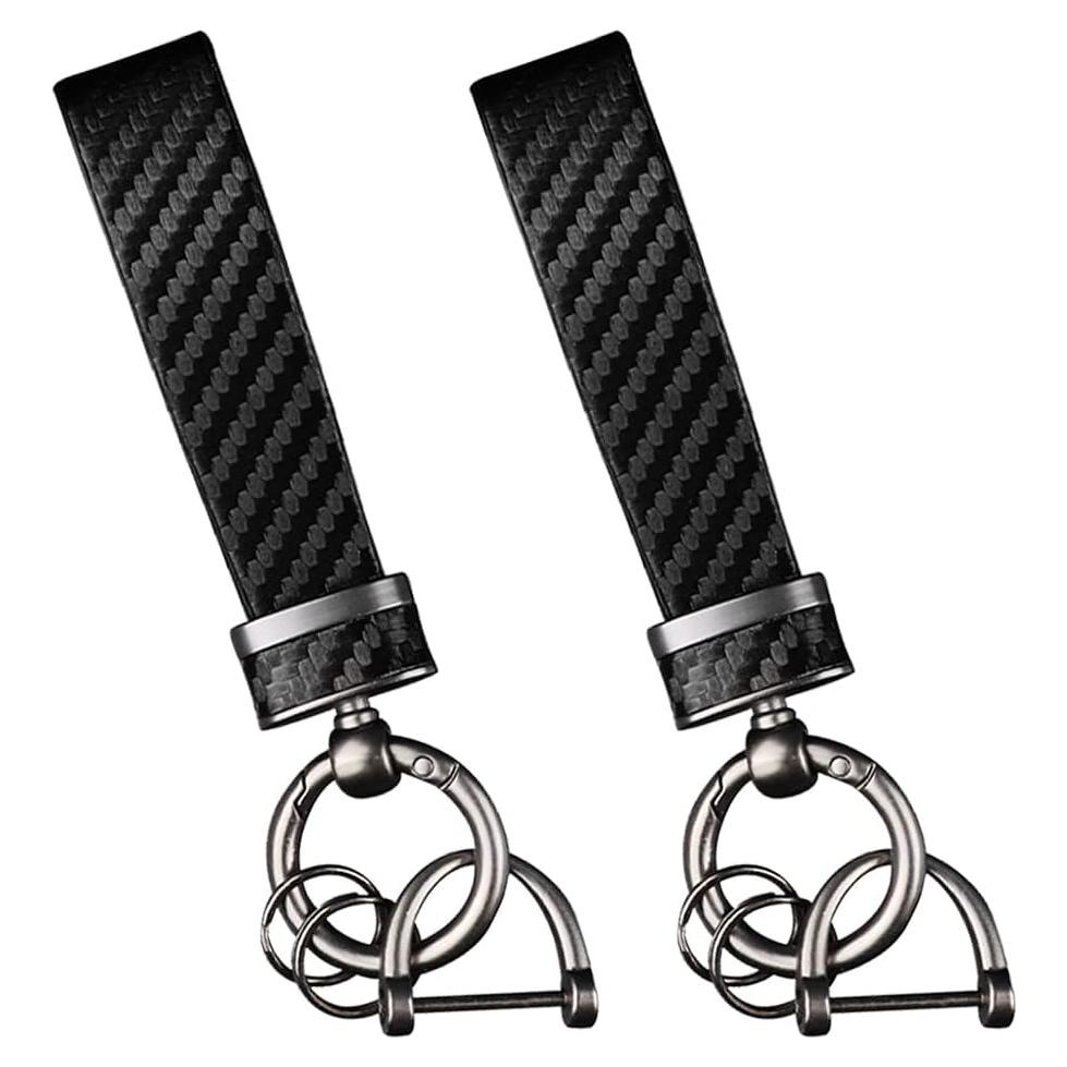 Llavero de fibra de carbono Turcee 2PCS anti-pérdida elegante