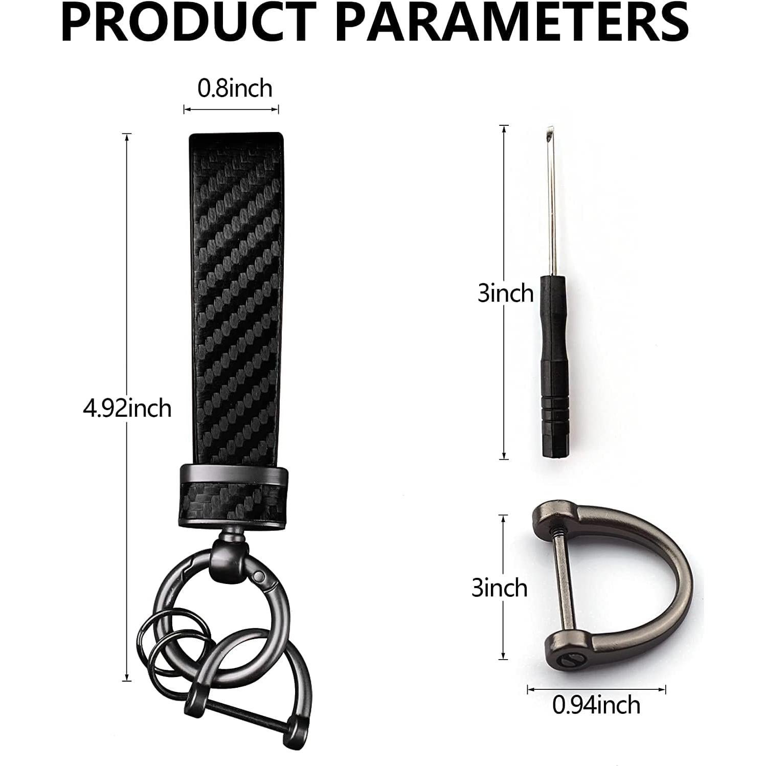 Llavero de fibra de carbono Turcee 2PCS anti-pérdida elegante