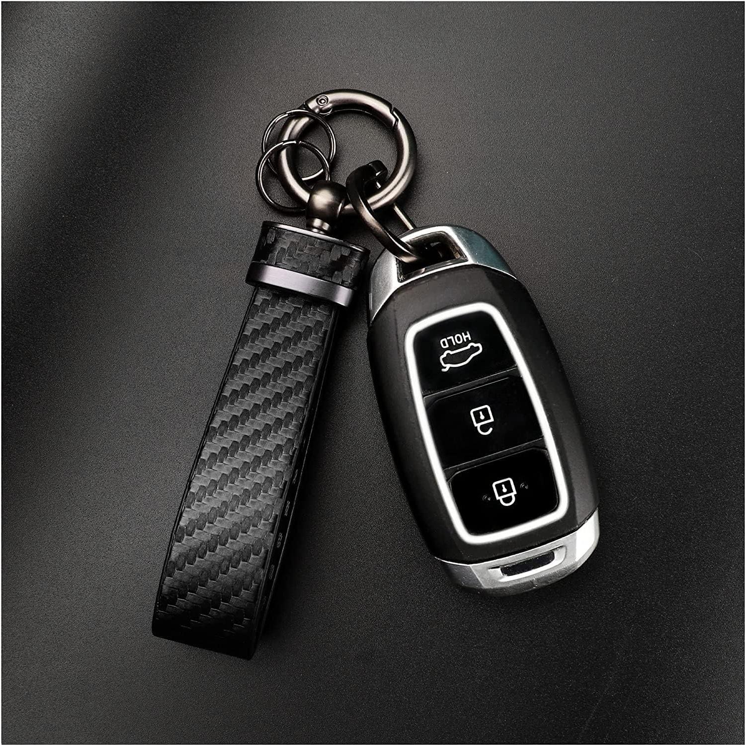 Llavero de fibra de carbono Turcee 2PCS anti-pérdida elegante