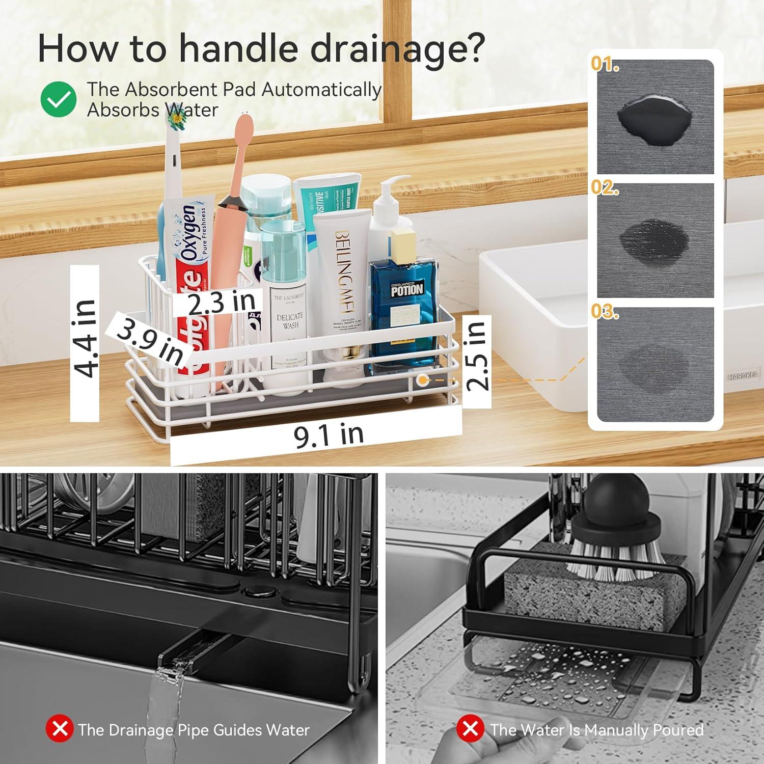 Soporte para Esponjas Yofidra Caddy Acero Inoxidable Blanco