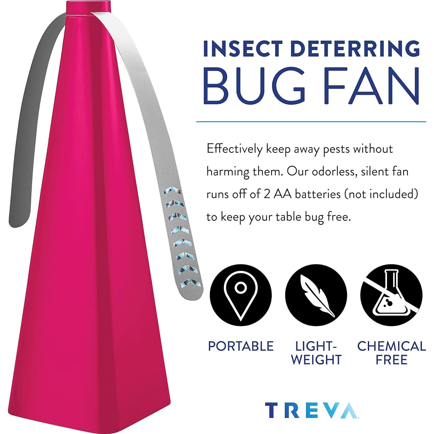 Ventilador Antiinsectos Treva Rosa, 4 Paquete, Sin Químicos