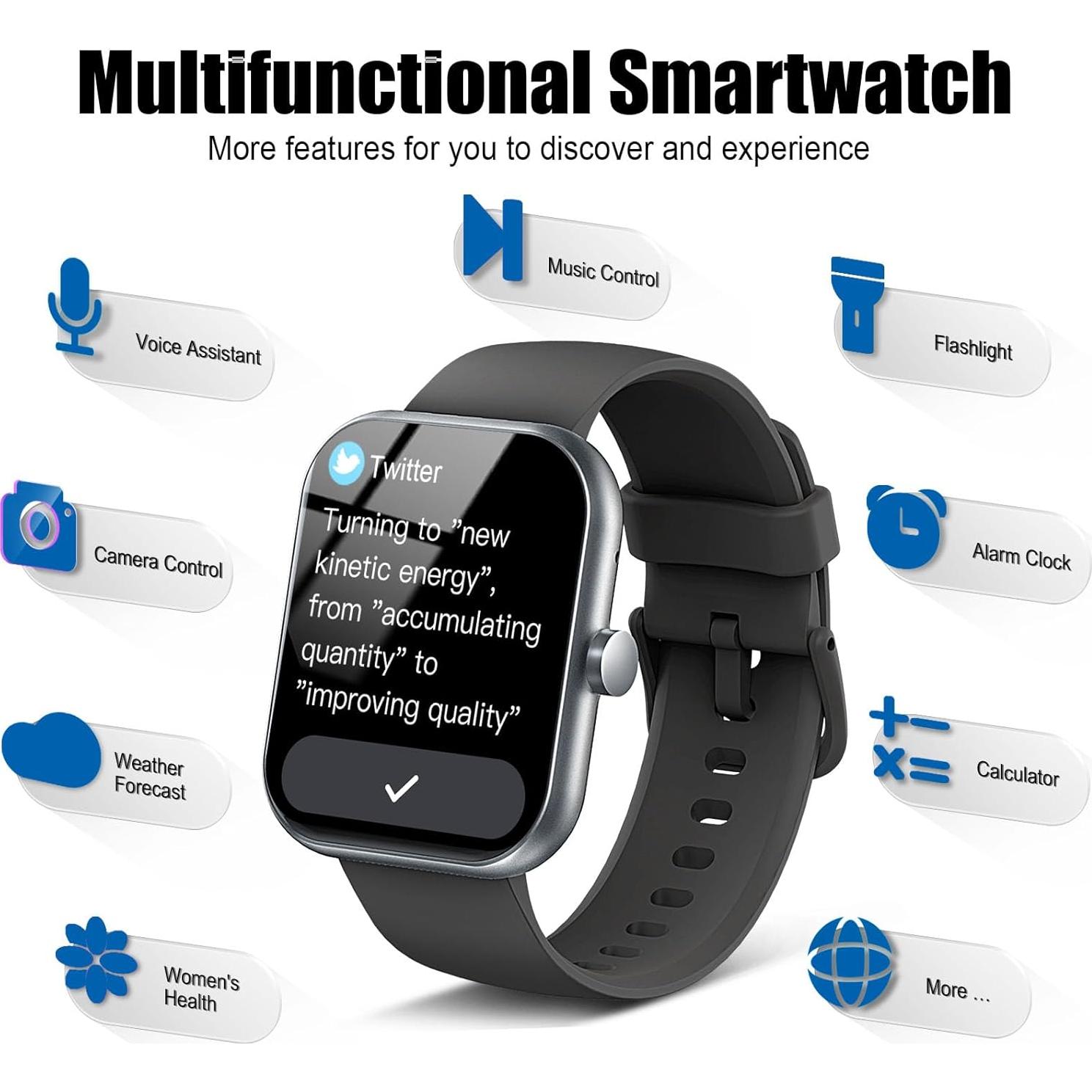 Reloj Inteligente Fitness Y66 Negro - Pantalla 5 cm, IP68