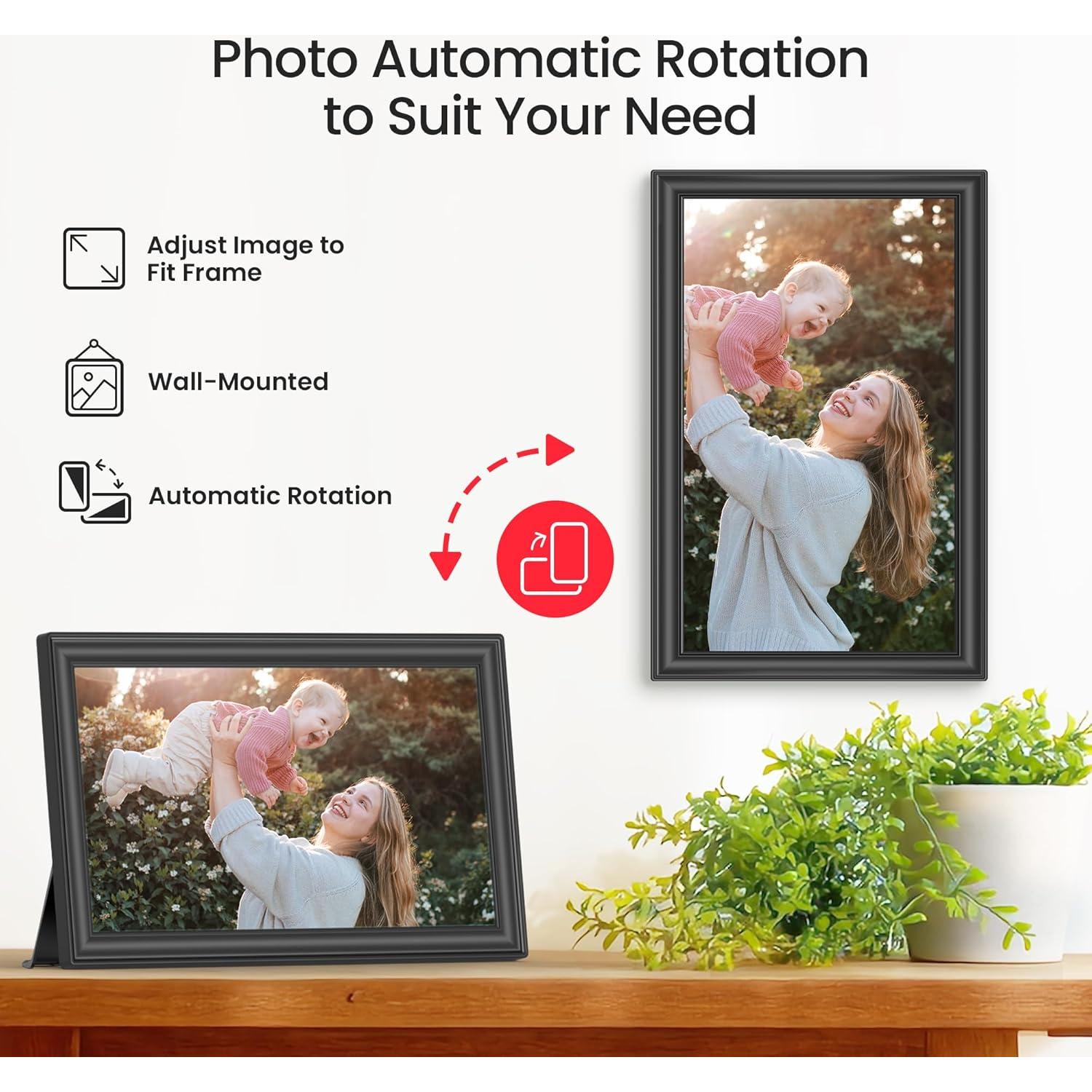 Marco de Fotos Digital BIGASUO 15.6" WiFi 64GB Pantalla FHD
