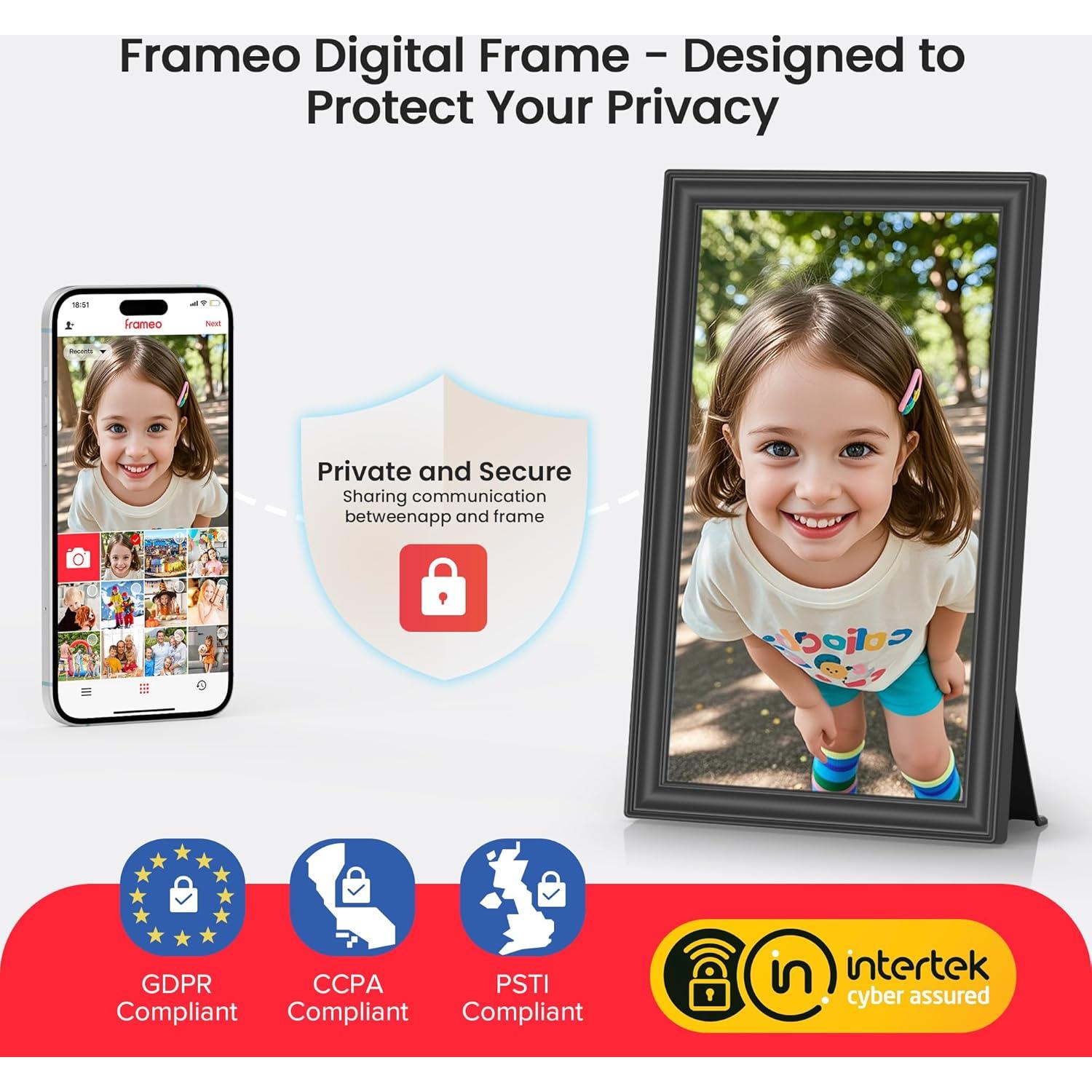 Marco de Fotos Digital BIGASUO 15.6" WiFi 64GB Pantalla FHD