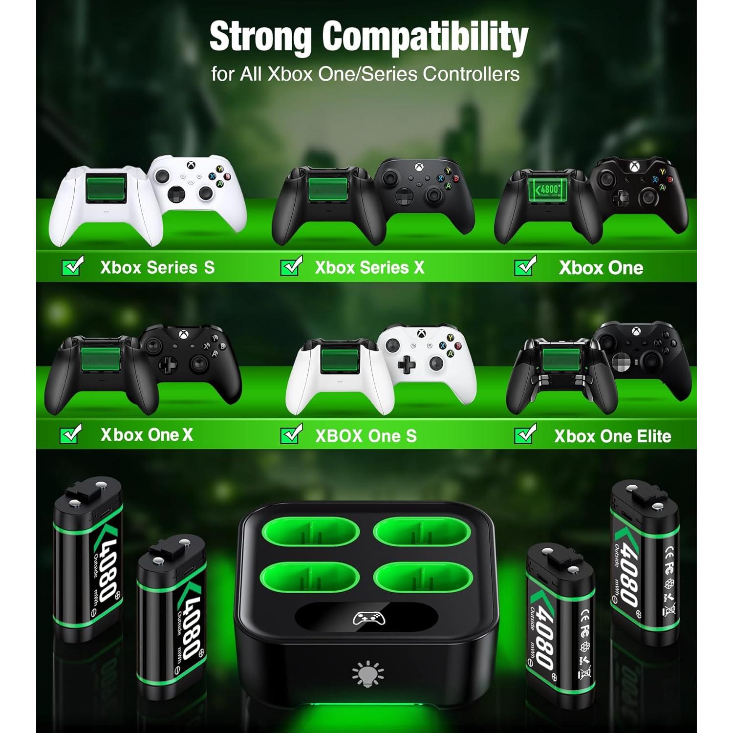 Baterías Recargables 4x4080mWh NinjajoyOX para Xbox