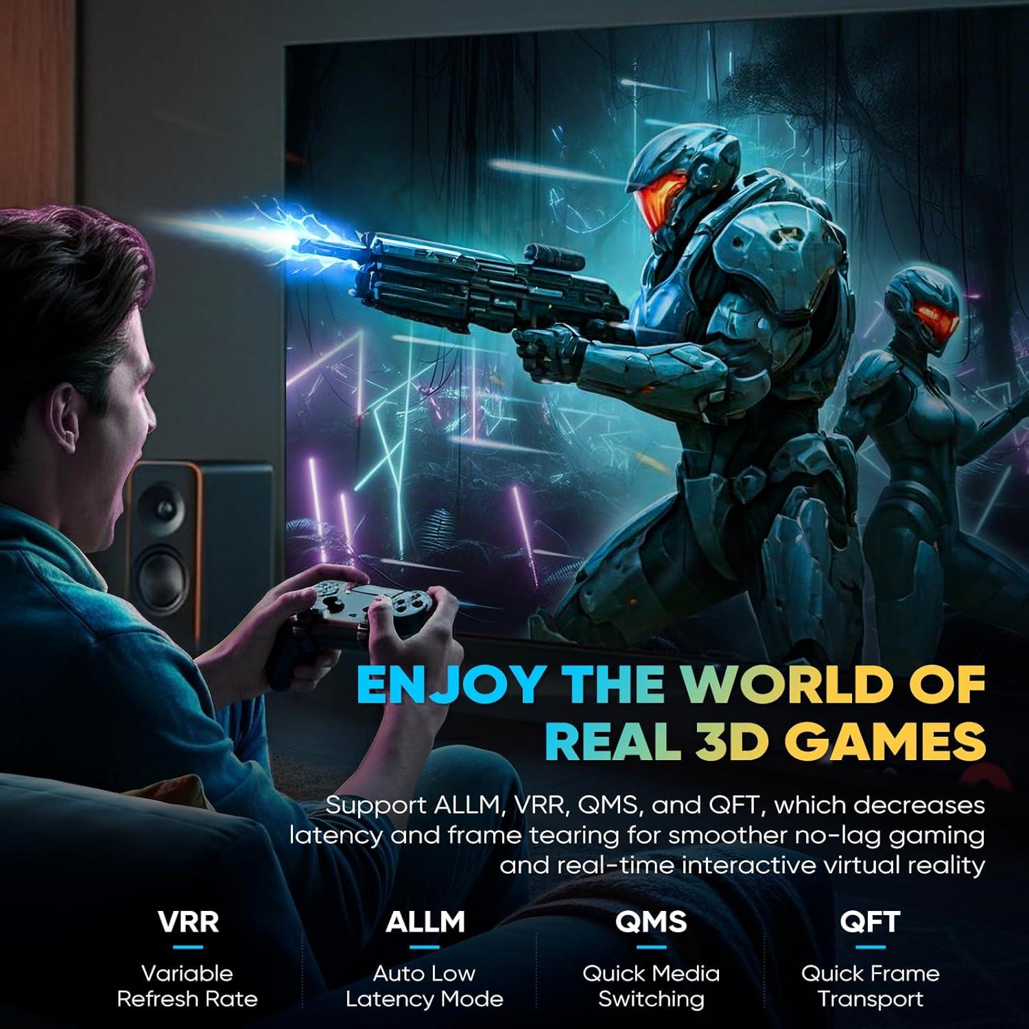 Cable HDMI 8K Yuaice 1.5FT 48Gbps 4K@120Hz HDR