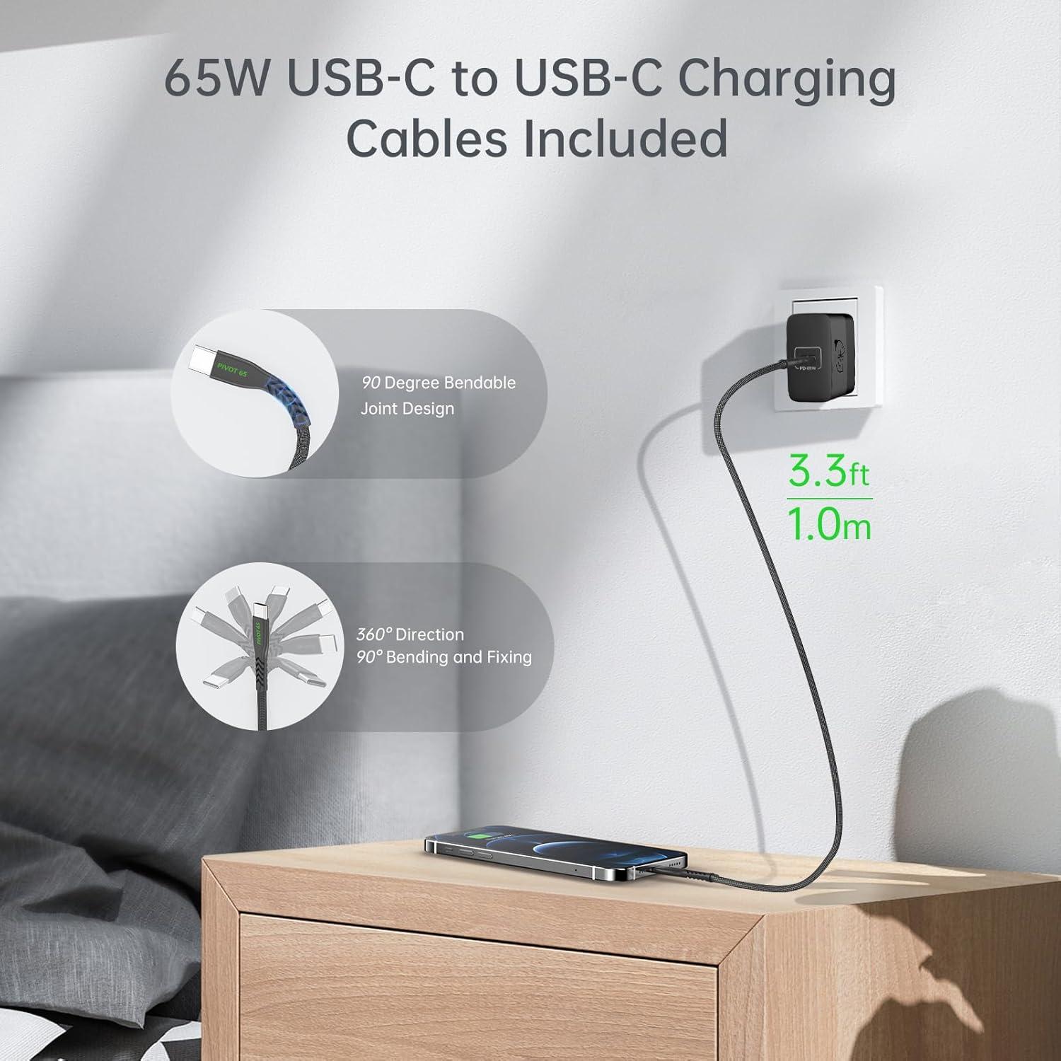 Cargador USB C 65W G-POWER Pulse 65 Carga Rápida PD 3.0
