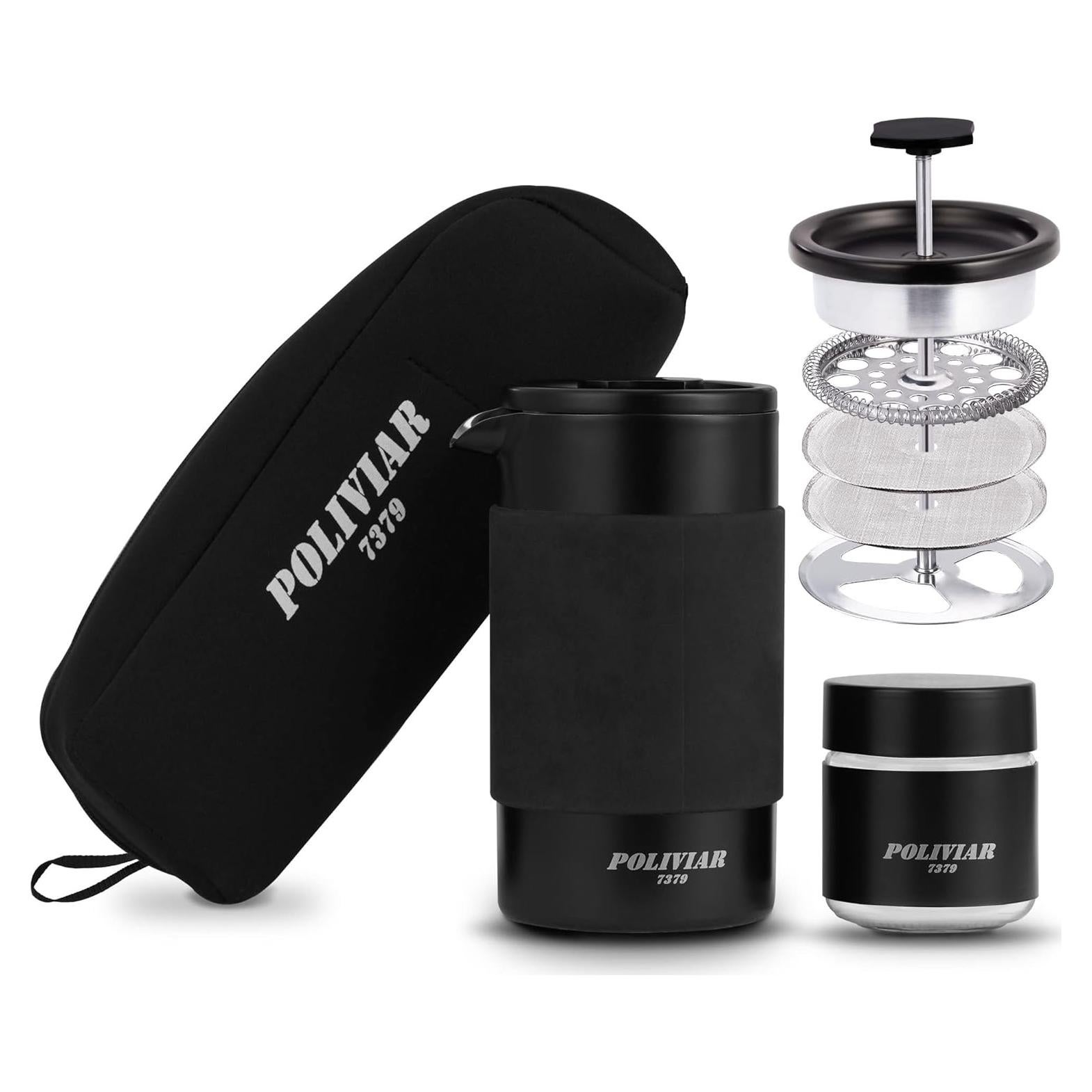 Cafetera Prensa Francesa POLIVIAR 12 oz Acero Inoxidable