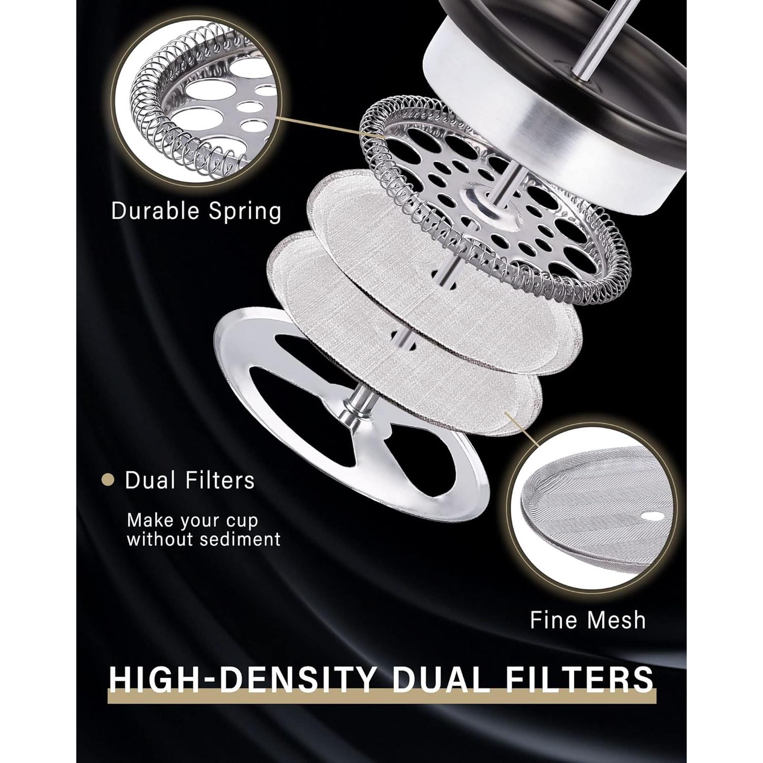 Cafetera Prensa Francesa POLIVIAR 12 oz Acero Inoxidable