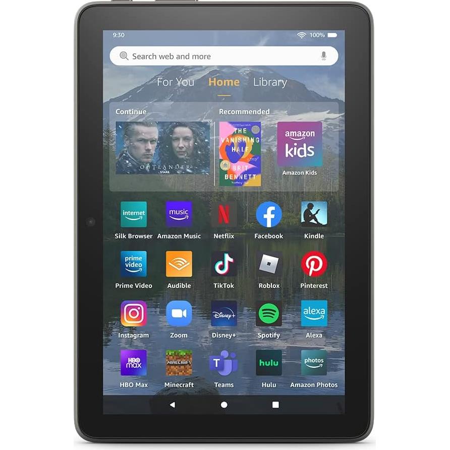 Amazon Fire HD 8 Plus tablet, 8” HD Display, 32 GB, 30% faster processor, 3GB RAM, wireless charging, (2022 release), Gray