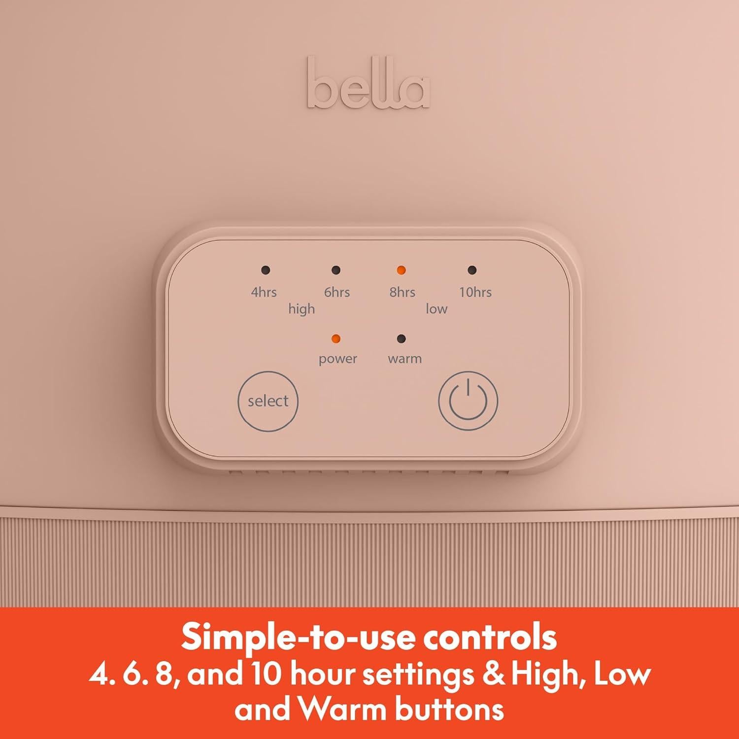 Cocinero Lento Programable BELLA 6 Qt Cerámico Antiadherente