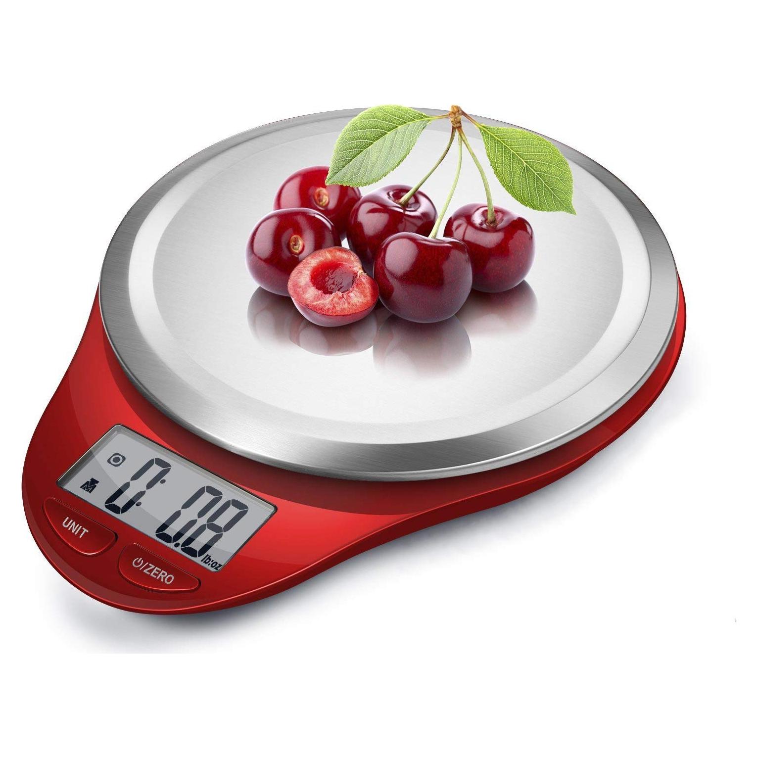 Báscula de Cocina Digital NUTRI FIT 5kg Acero Inoxidable Rojo