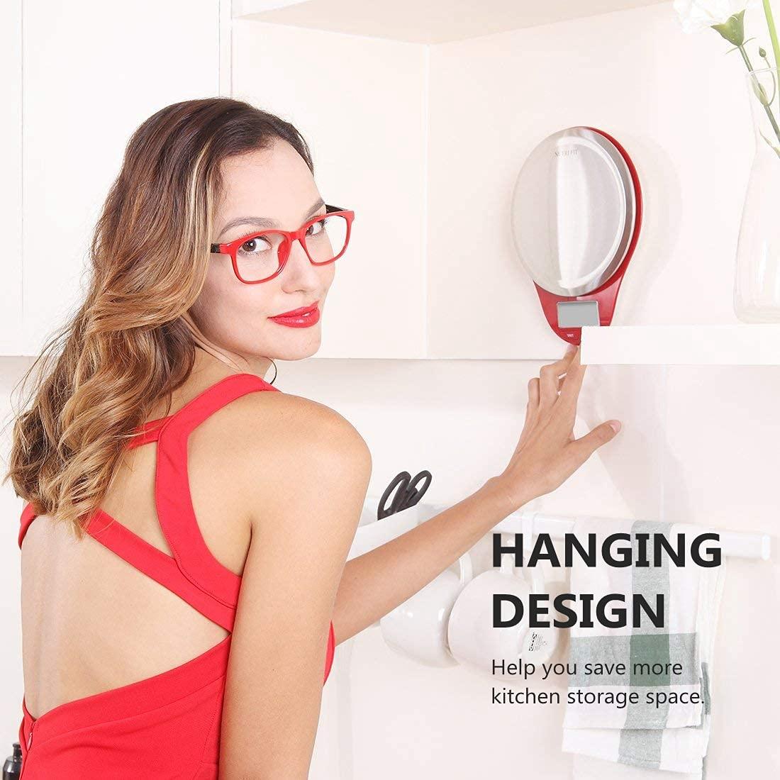 Báscula de Cocina Digital NUTRI FIT 5kg Acero Inoxidable Rojo