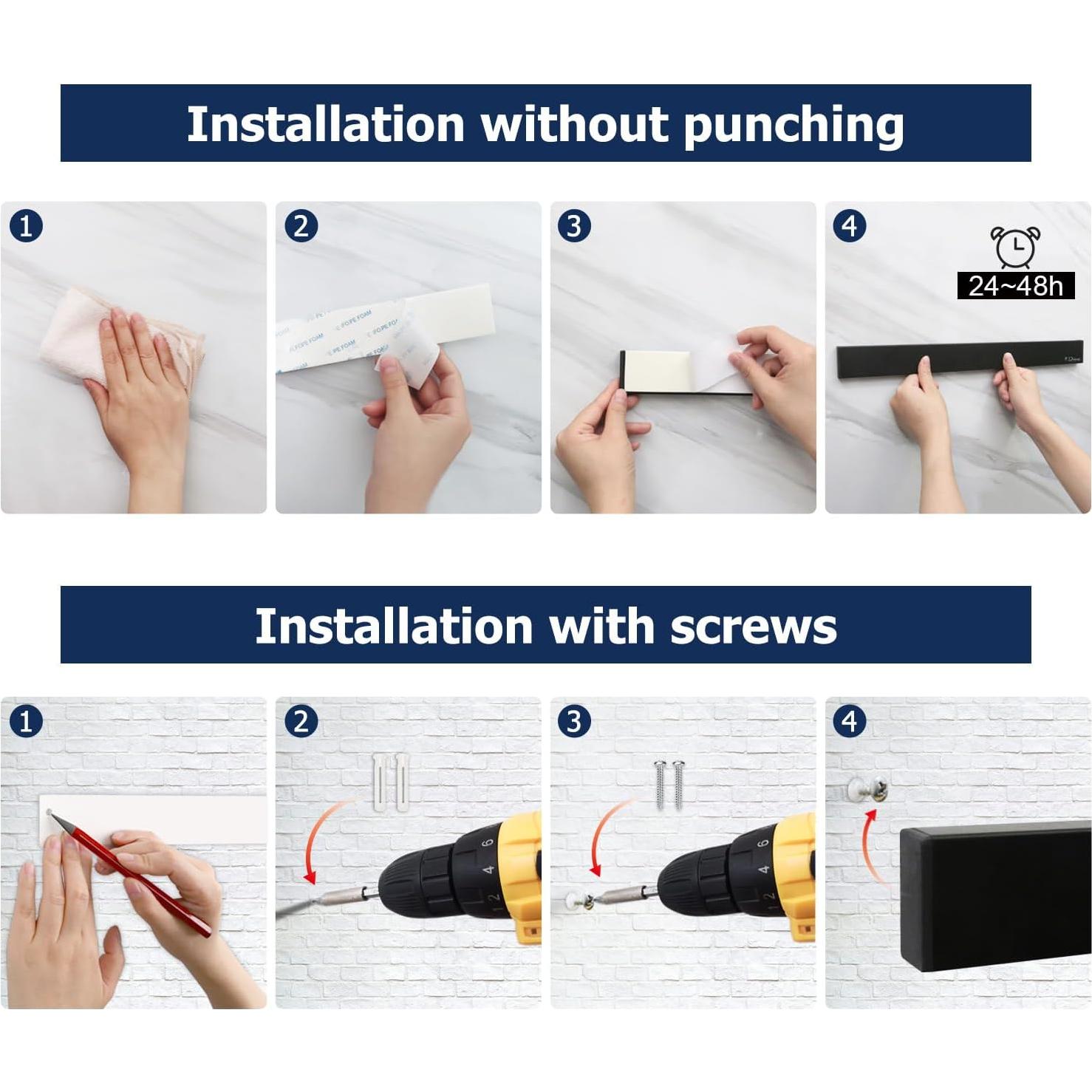 Soporte magnético para cuchillos Dmore 25.4 cm acero inoxidable