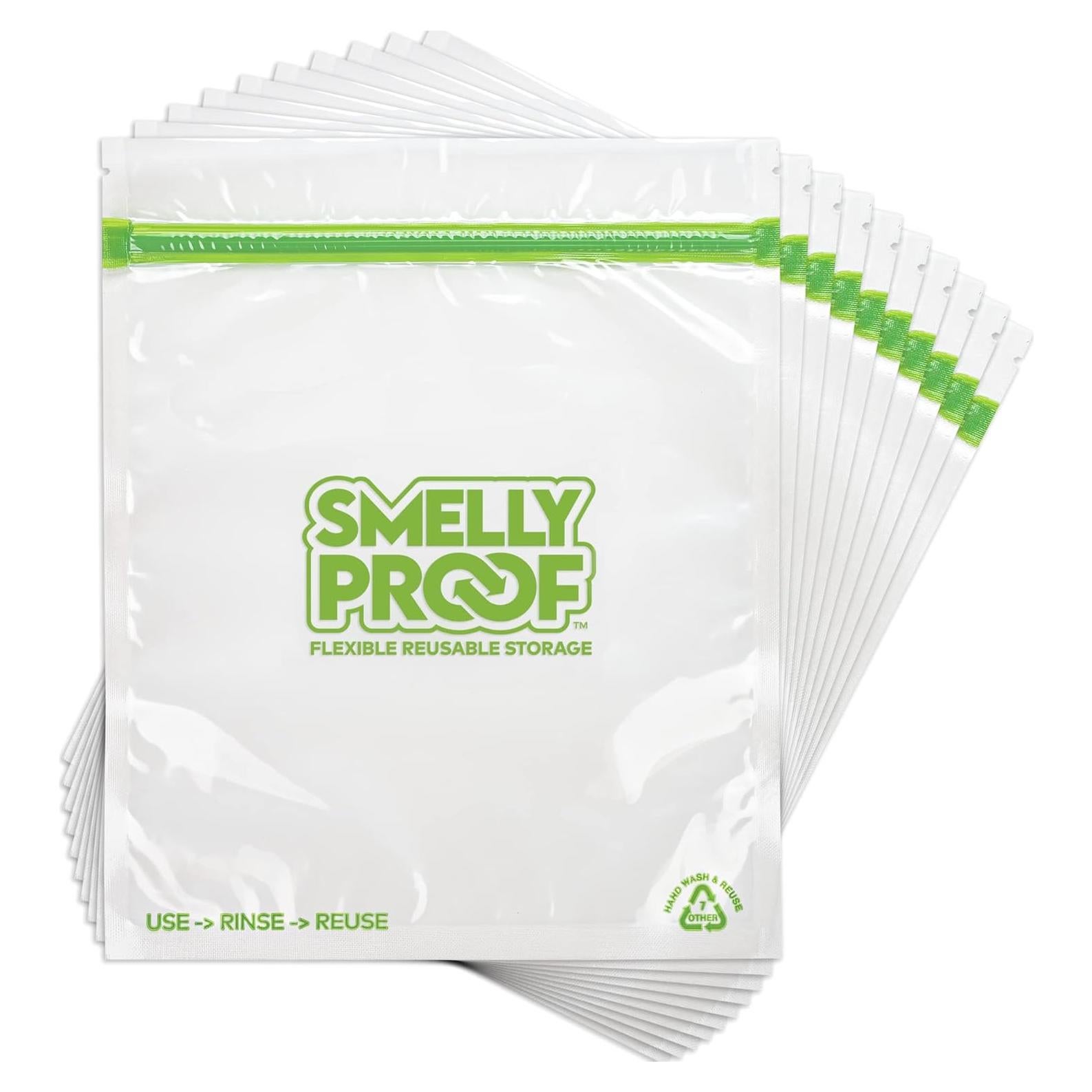Bolsas Reutilizables de Almacenamiento Smelly Proof 10 Pzas 21.6x25.4cm