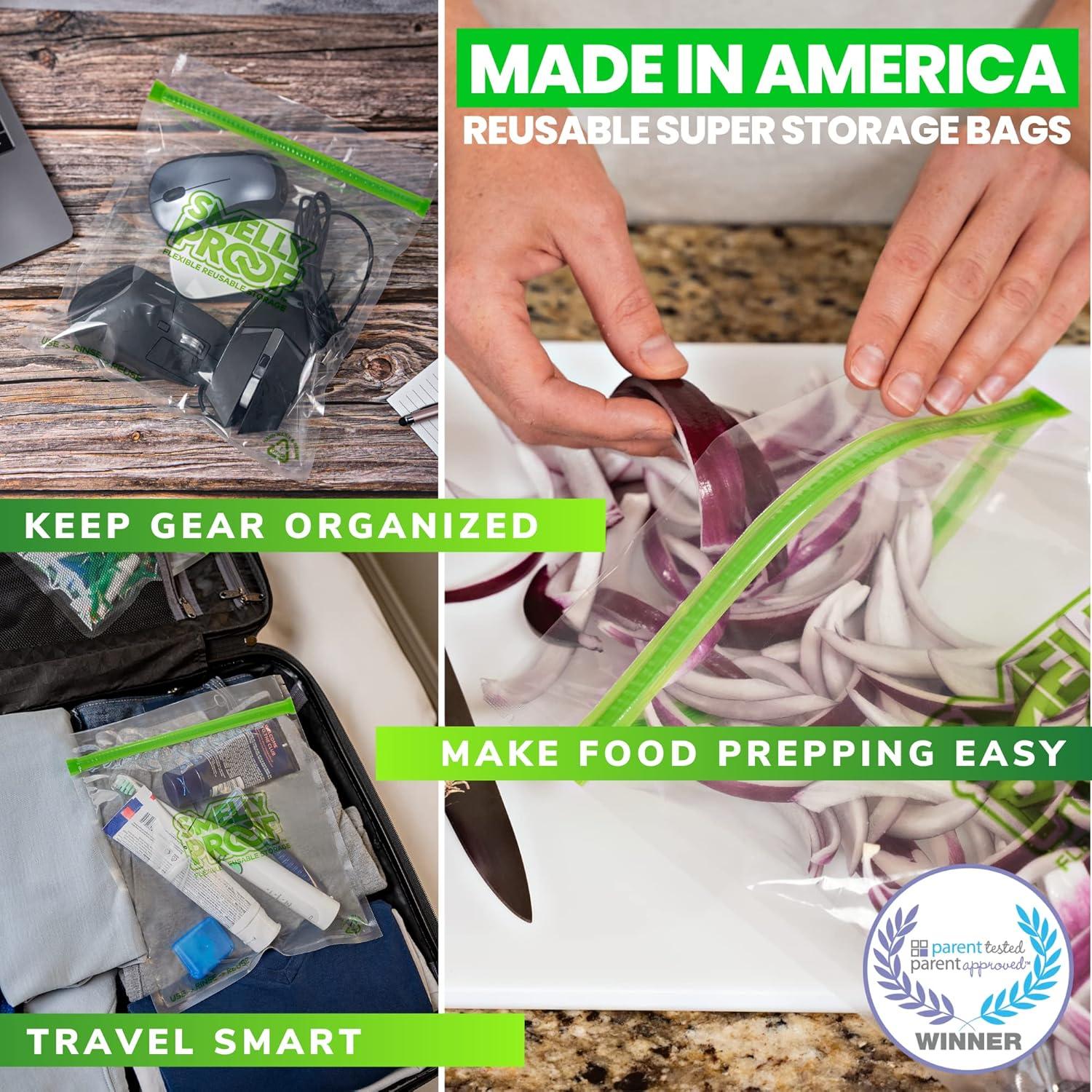 Bolsas Reutilizables de Almacenamiento Smelly Proof 10 Pzas 21.6x25.4cm