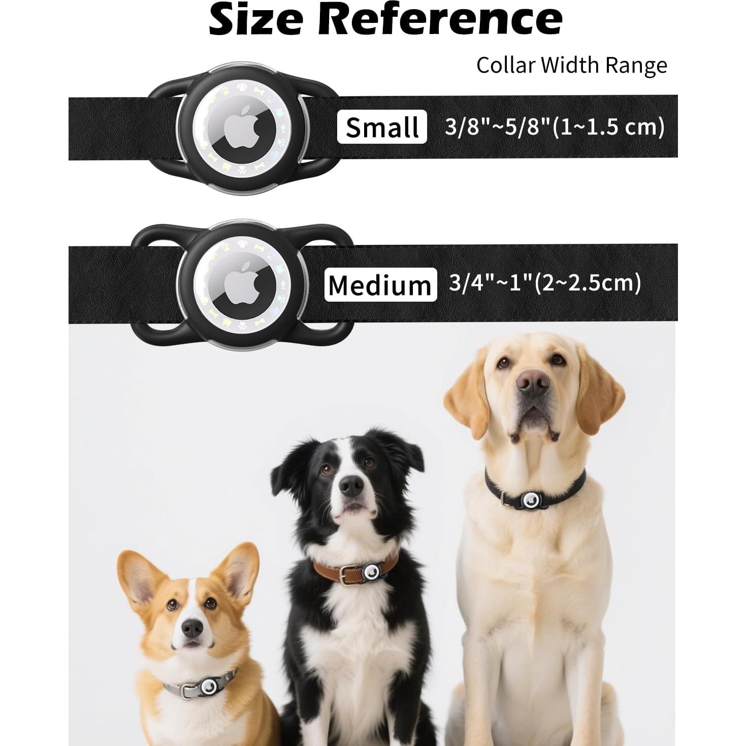 Soporte Airtag para Perro WhoseID Negro Pequeño Impermeable