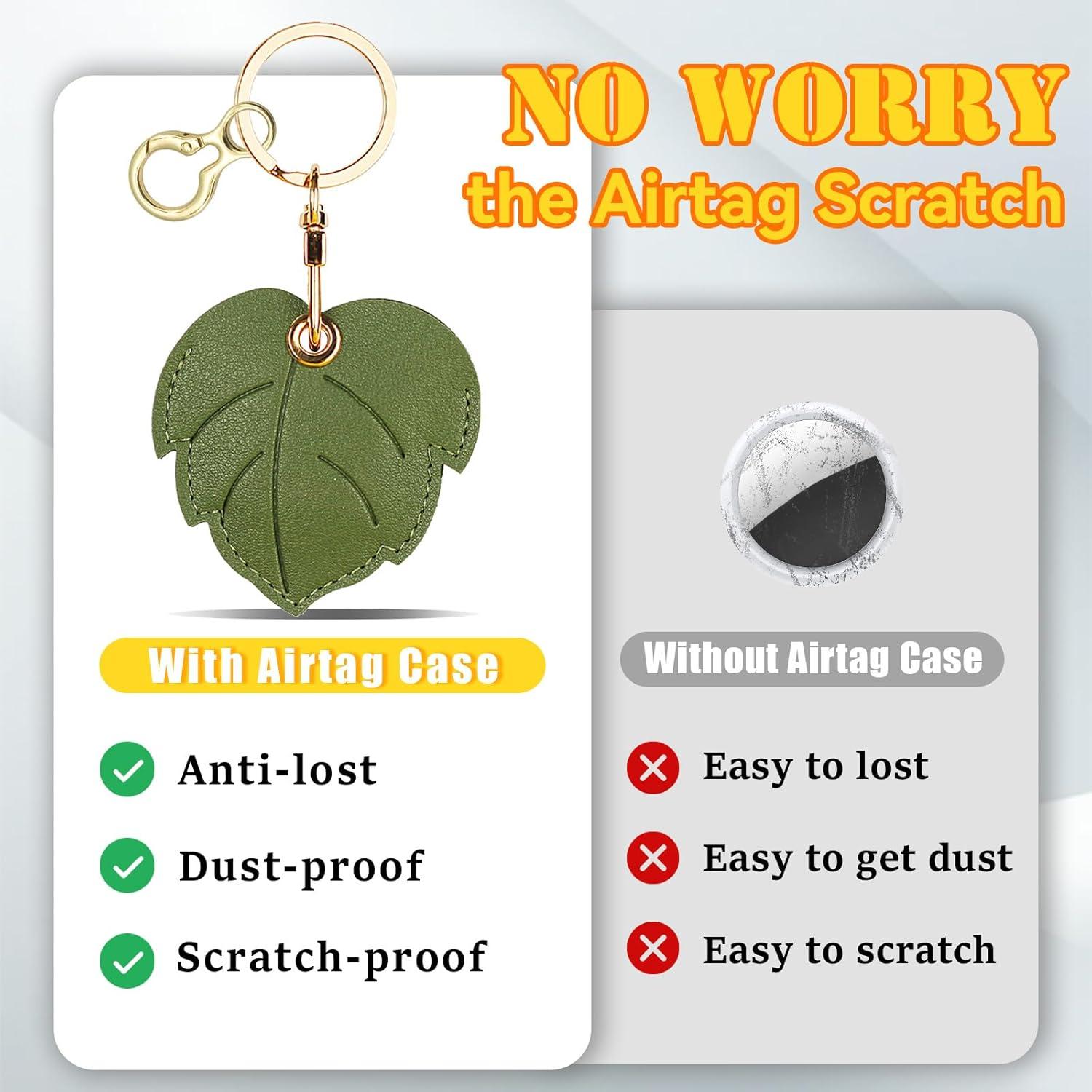 Funda de cuero PU para AirTag Xinyeu - Diseño lindo, 12x8cm