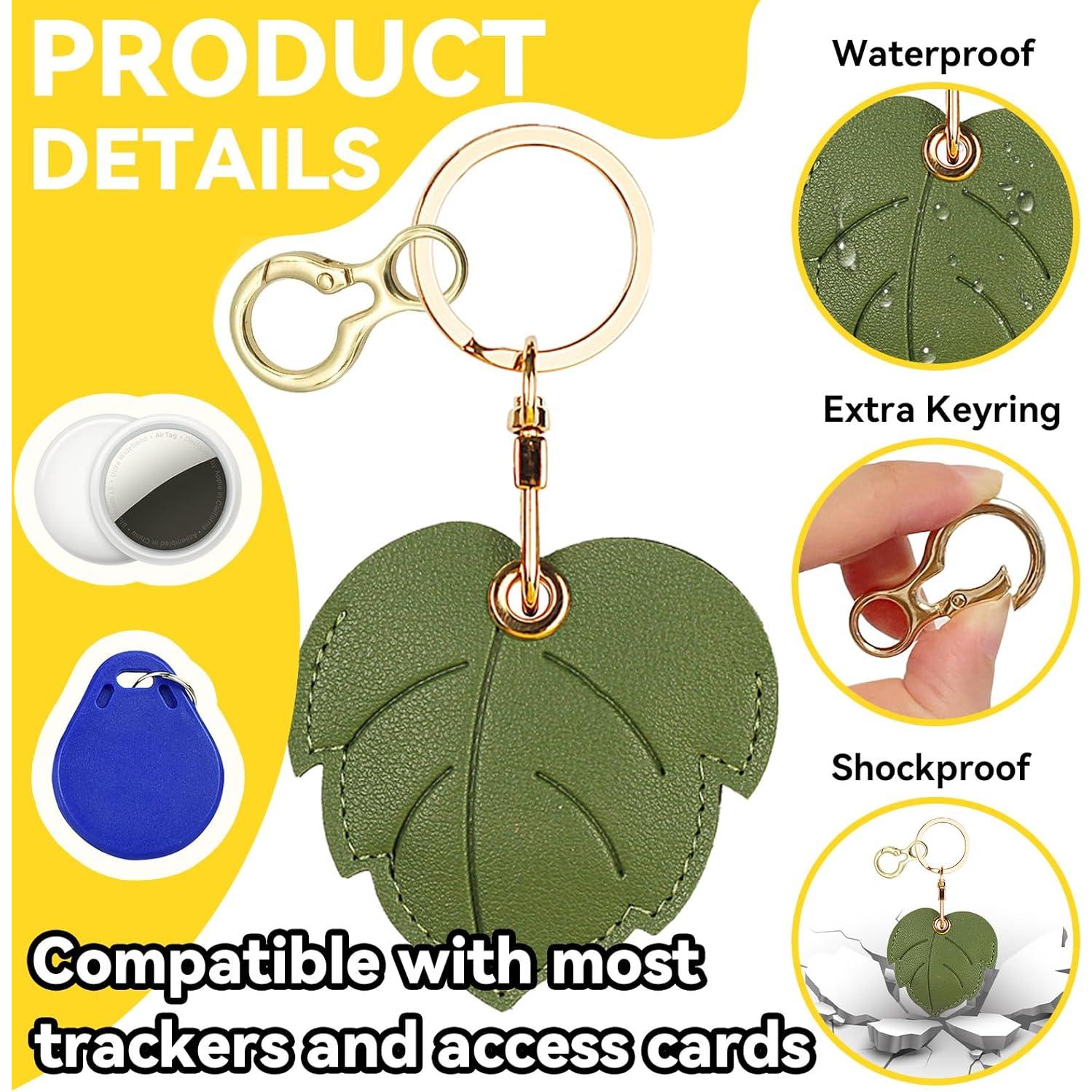 Funda de cuero PU para AirTag Xinyeu - Diseño lindo, 12x8cm