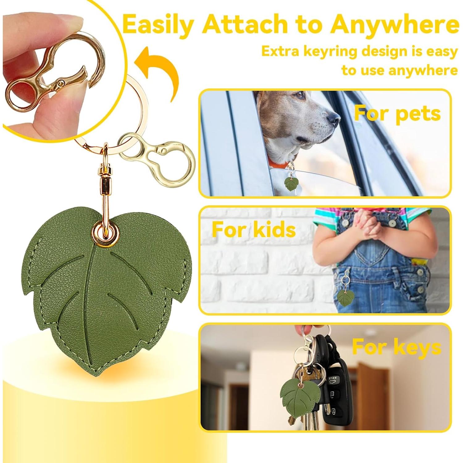 Funda de cuero PU para AirTag Xinyeu - Diseño lindo, 12x8cm