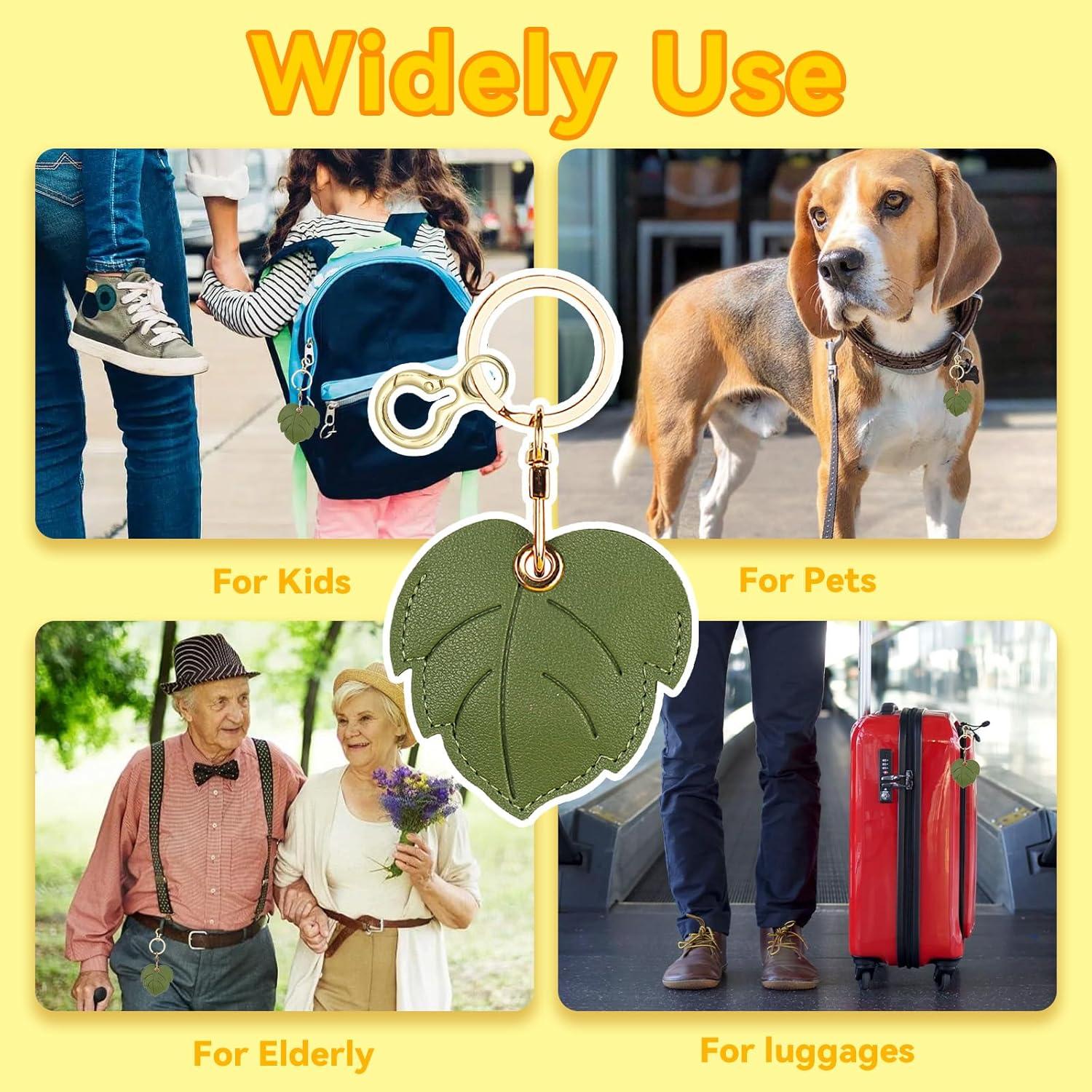 Funda de cuero PU para AirTag Xinyeu - Diseño lindo, 12x8cm