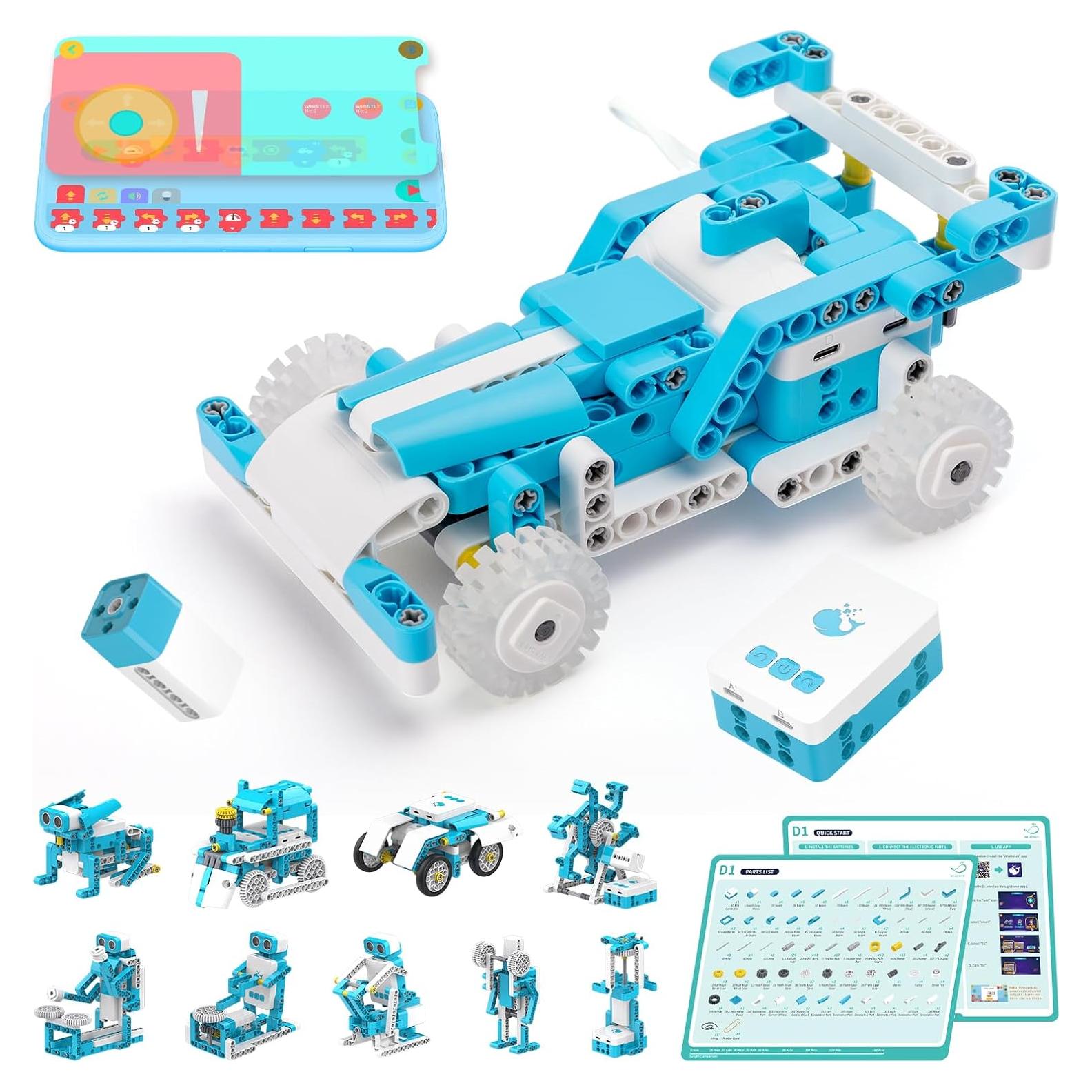Kit de Robot de Codificación WhalesBot D1 21-en-1 para Niños 4-10 Años