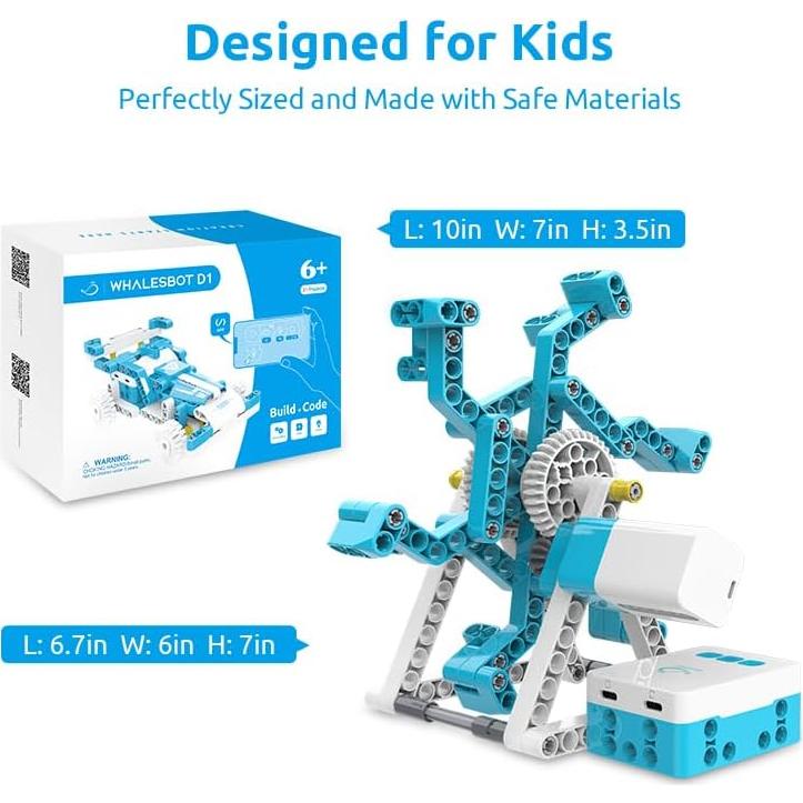 Kit de Robot de Codificación WhalesBot D1 21-en-1 para Niños 4-10 Años