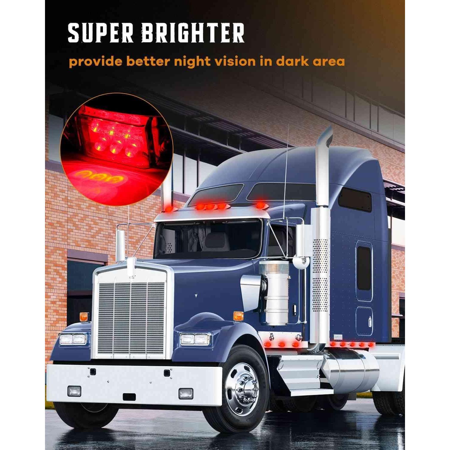 Luz Marcadora LED Roja cciyu 2.5" Bisel Cromado Impermeable