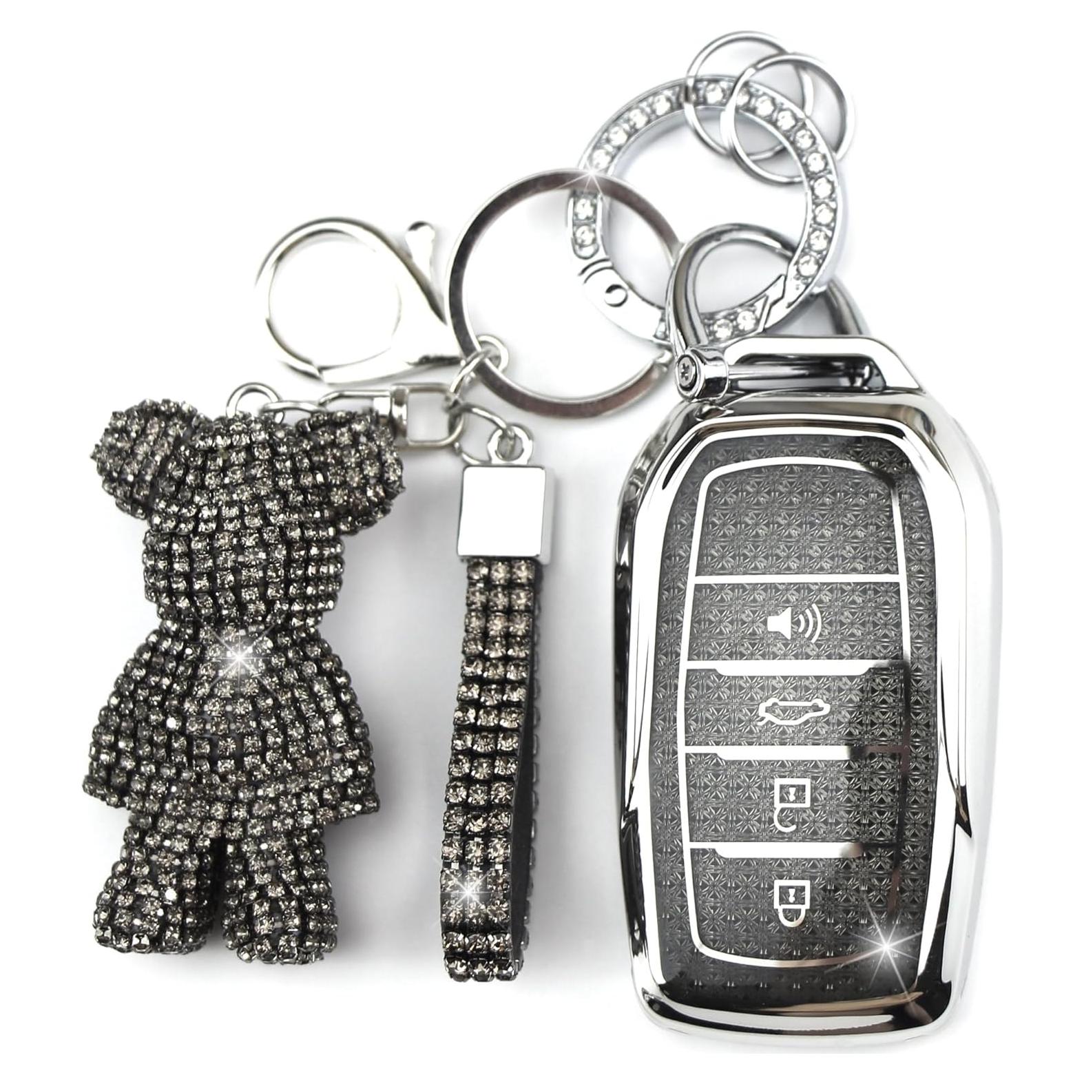 Cubierta de Llave Rayslesan con Encanto de Oso Strass - TPU 4 Botones